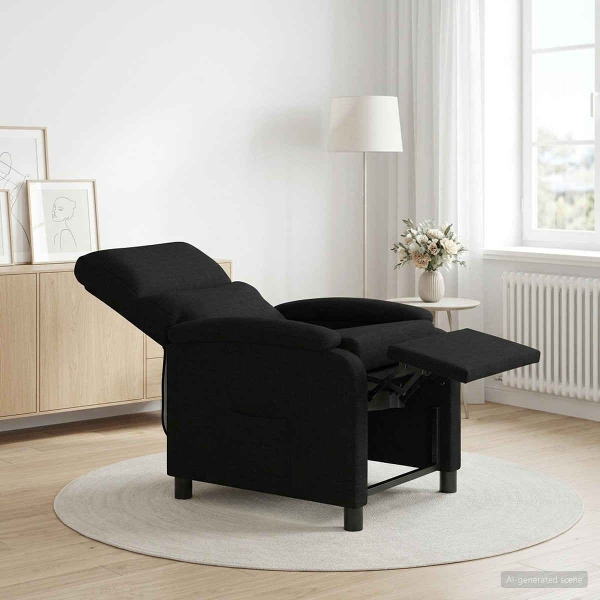 Liegesessel Schwarz Stoff