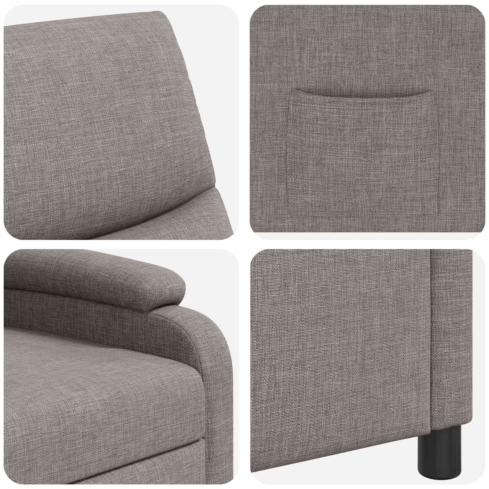 Liegesessel Taupe Stoff