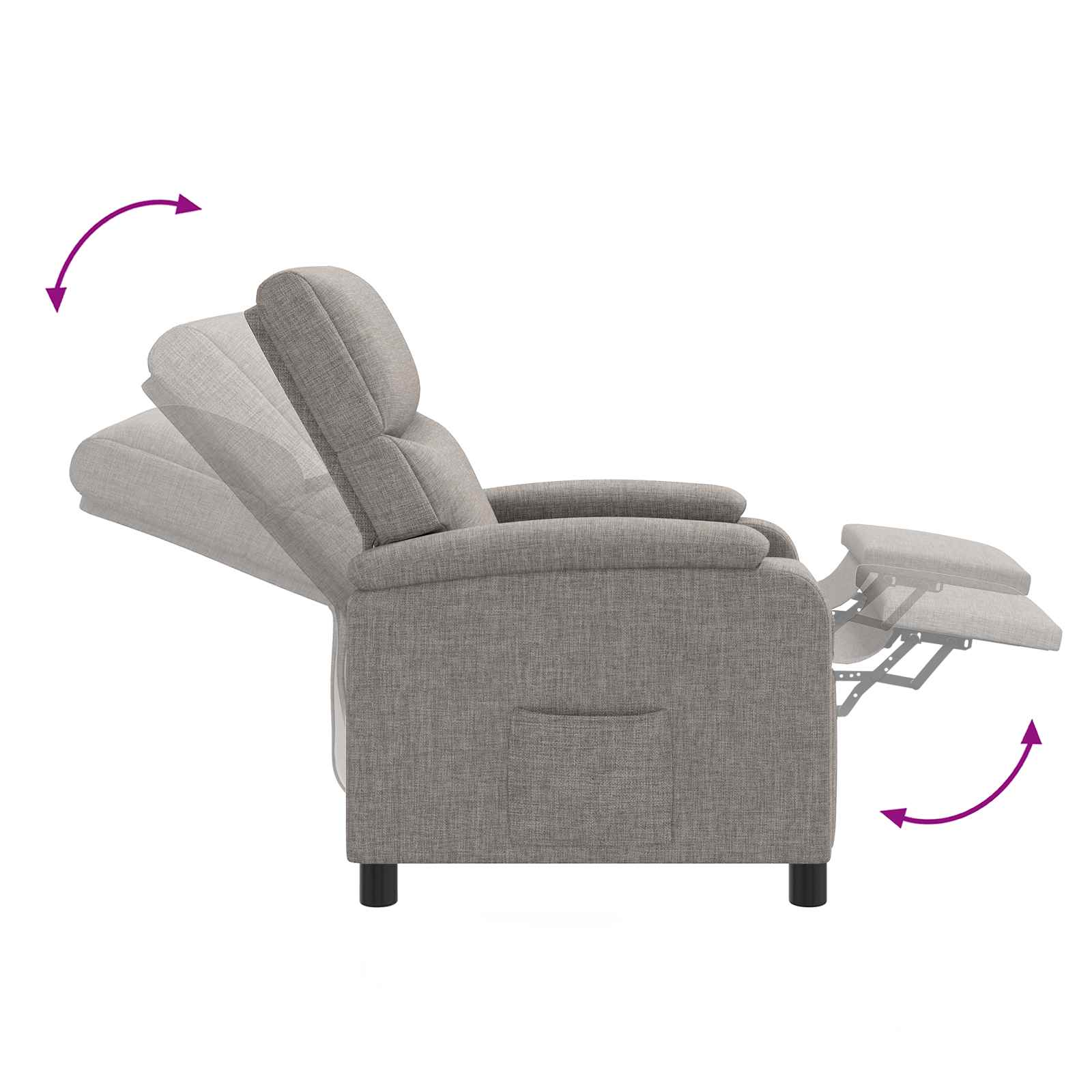 Liegesessel Taupe Stoff