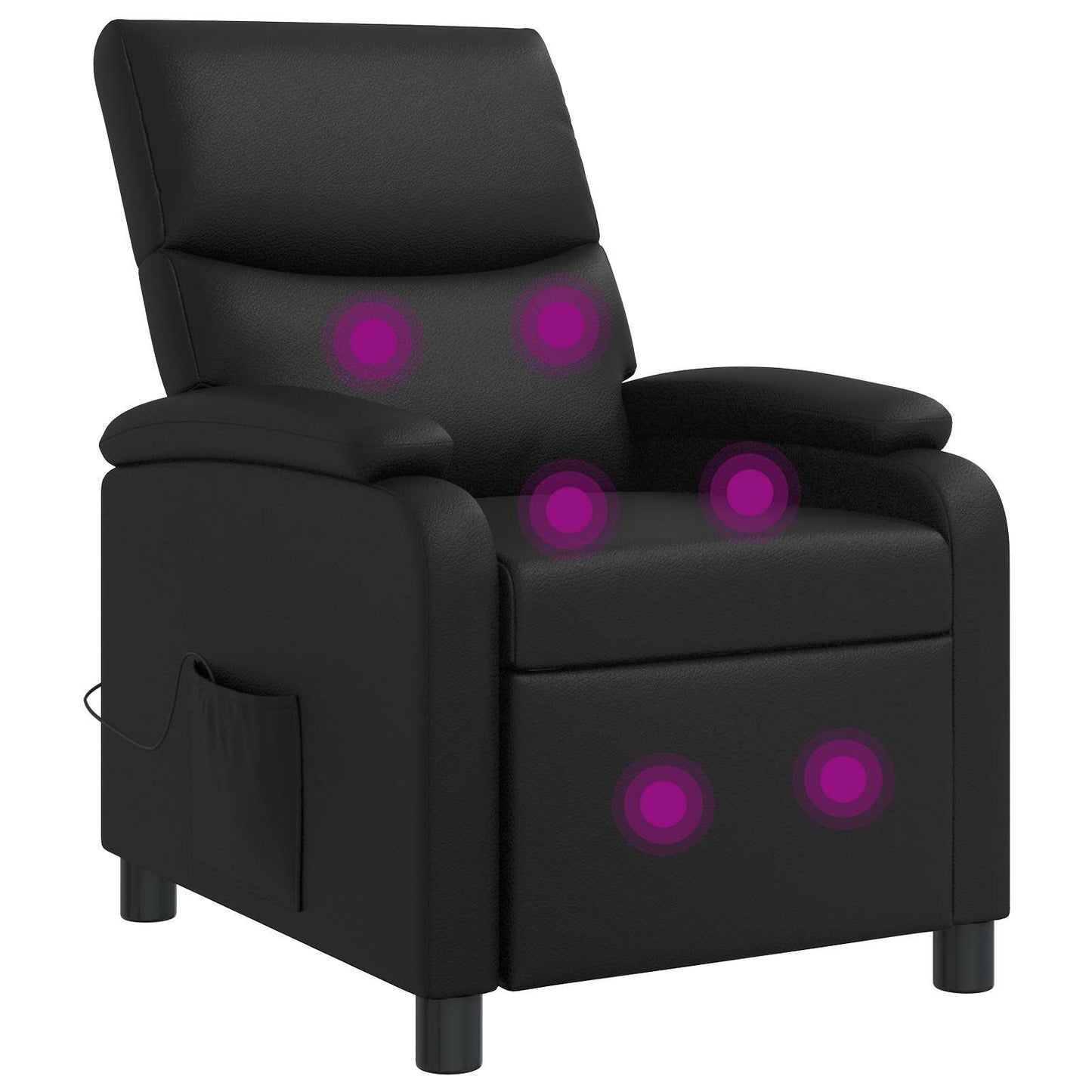 Massage Relaxsessel Schwarz Kunstleder