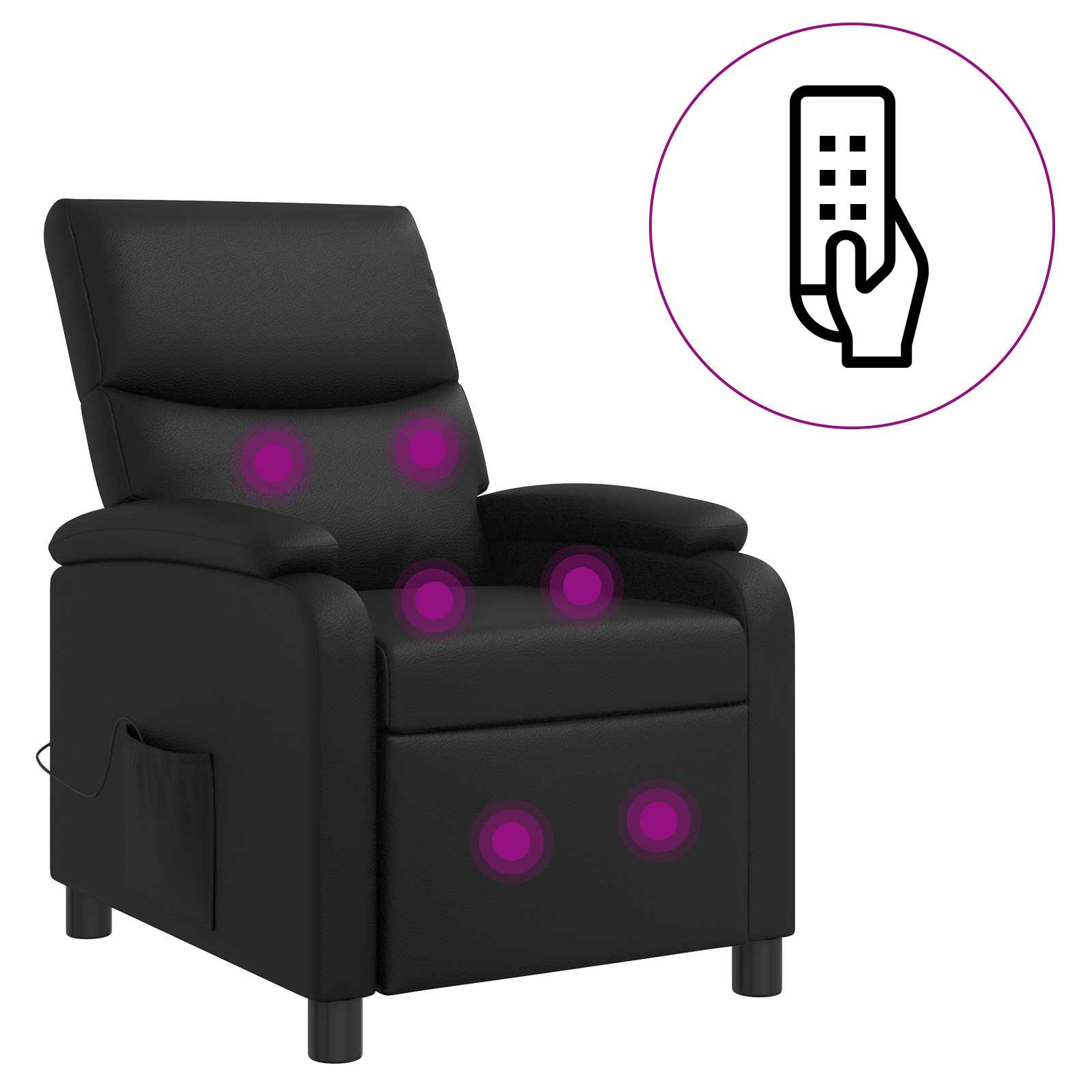 Massage Relaxsessel Schwarz Kunstleder