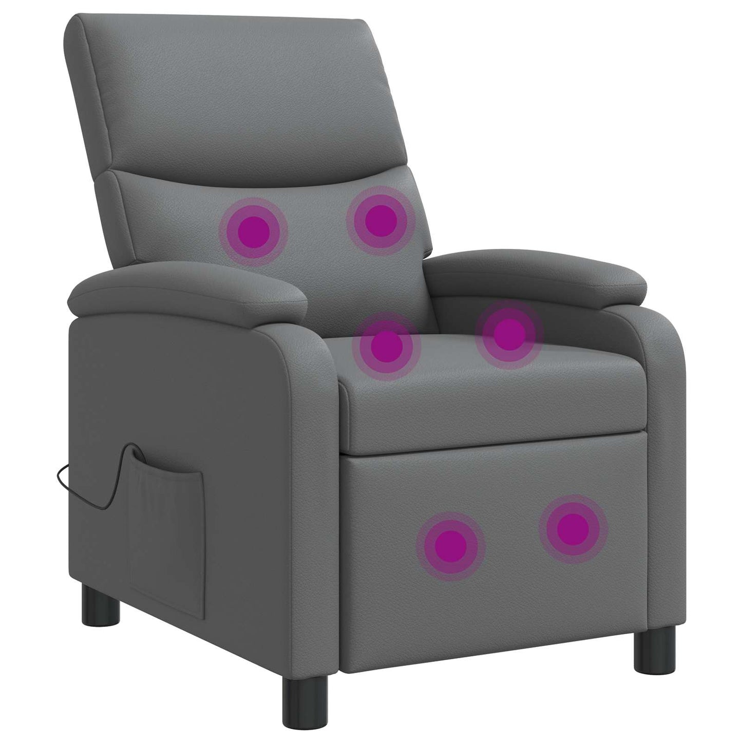 Massage Relaxsessel Grau Kunstleder