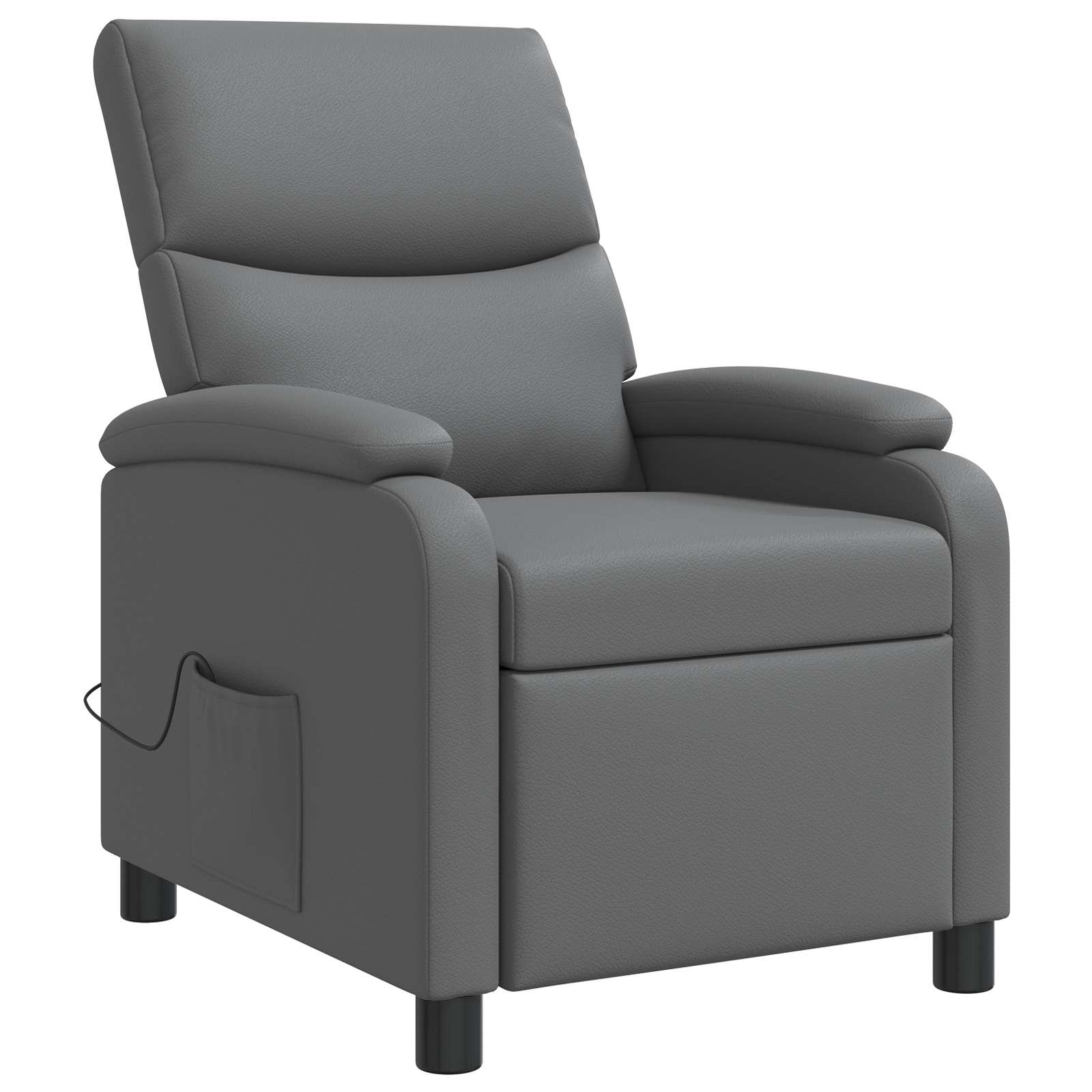 Massage Relaxsessel Grau Kunstleder