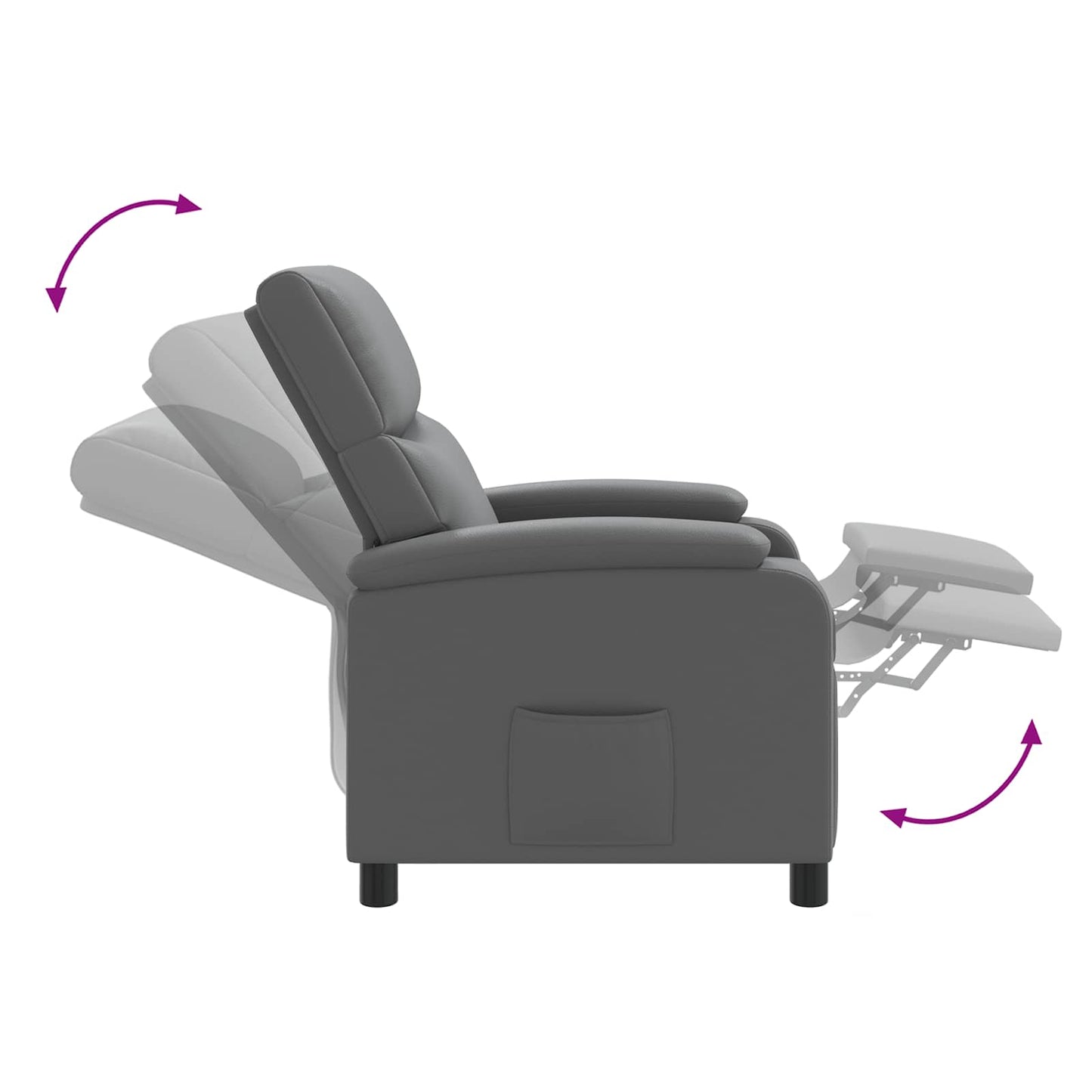 Massage Relaxsessel Grau Kunstleder