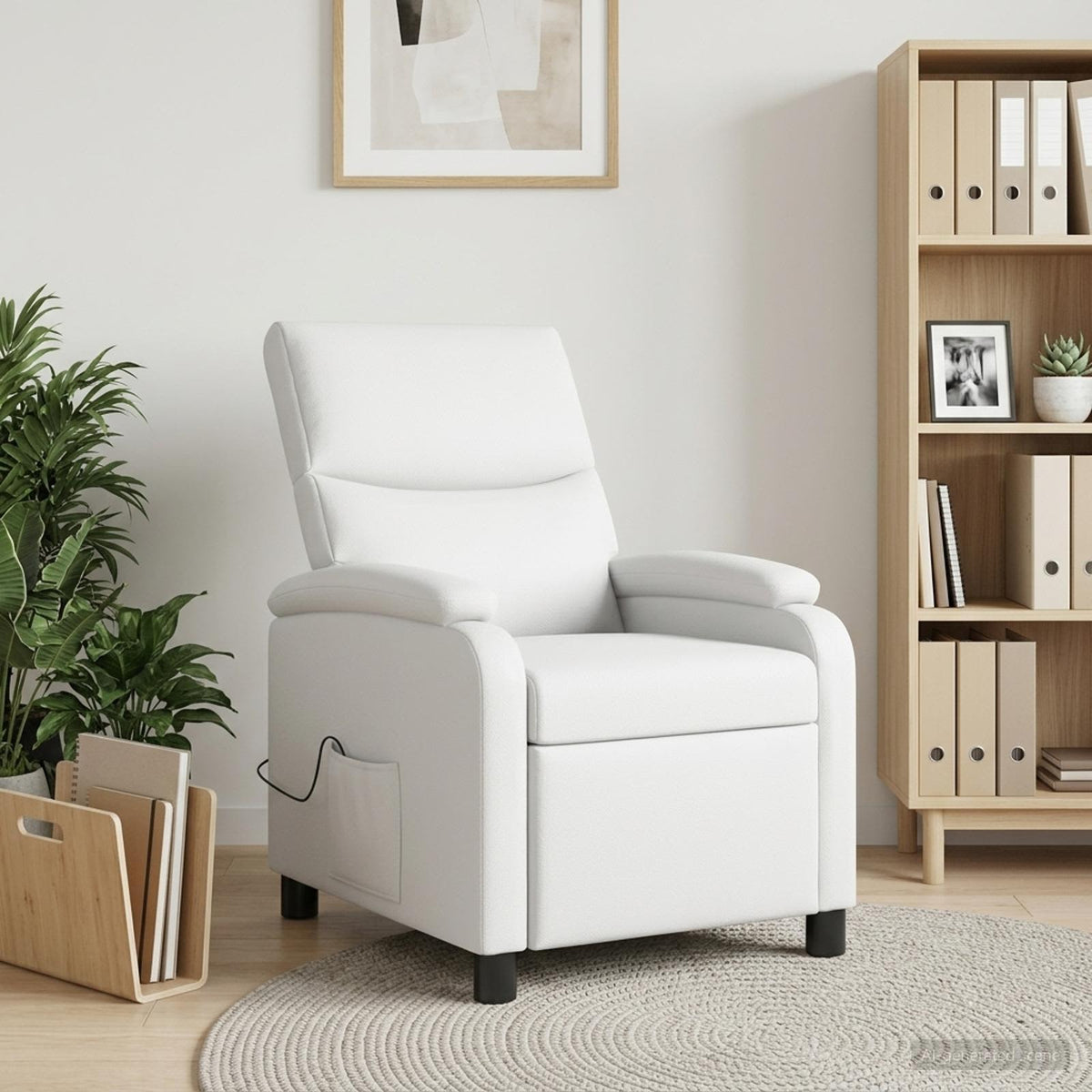 Massage Relaxsessel Weiß Kunstleder