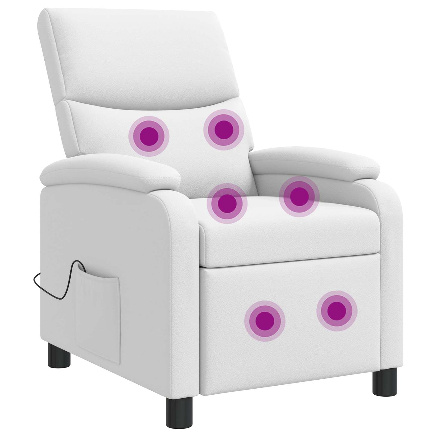 Massage Relaxsessel Weiß Kunstleder