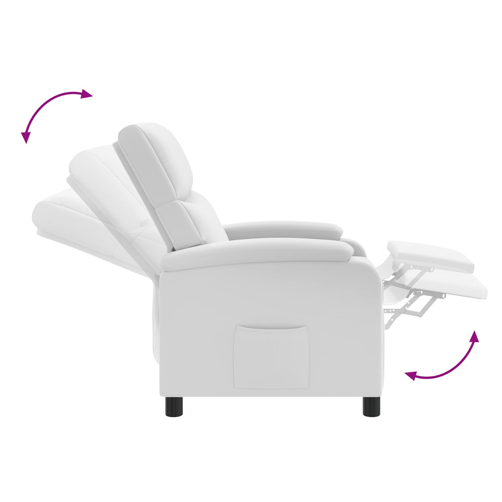 Massage Relaxsessel Weiß Kunstleder