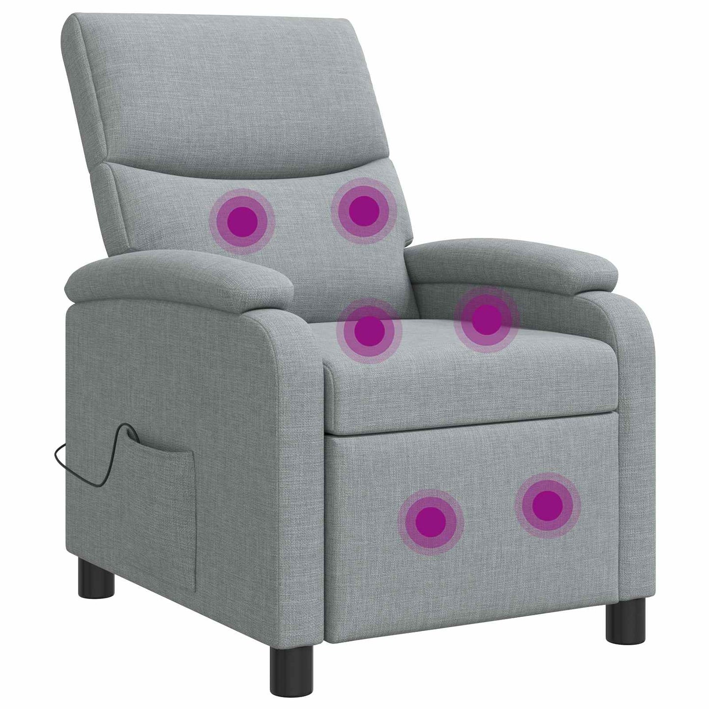 Massage Relaxsessel Hellgrau Stoff