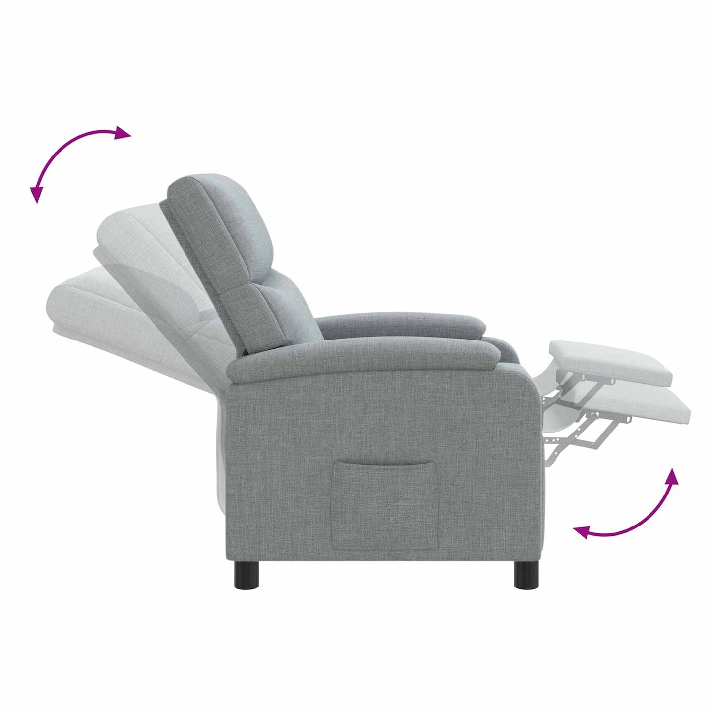 Massage Relaxsessel Hellgrau Stoff