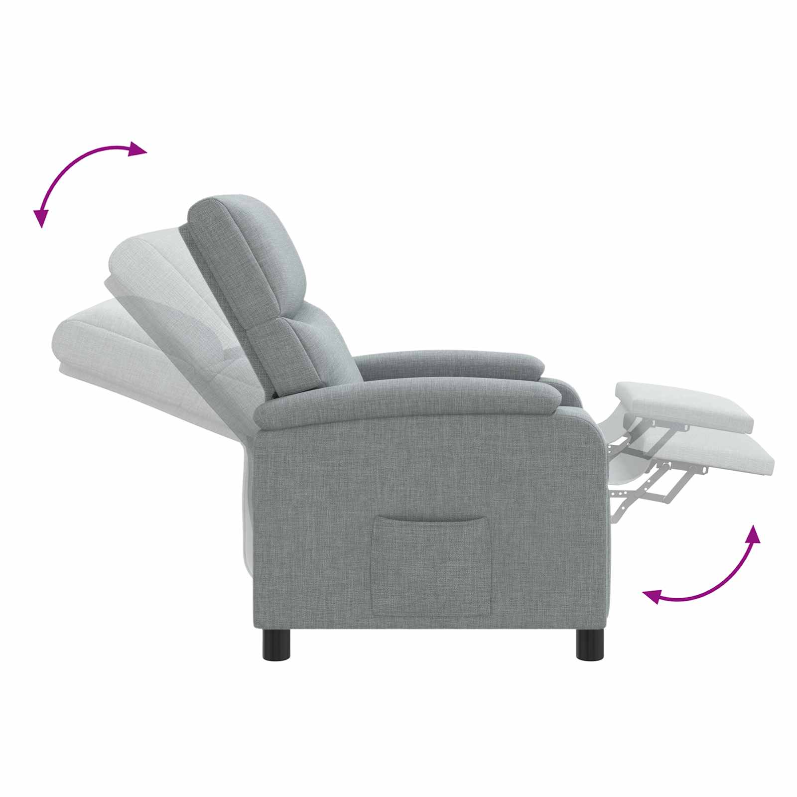 Massage Relaxsessel Hellgrau Stoff