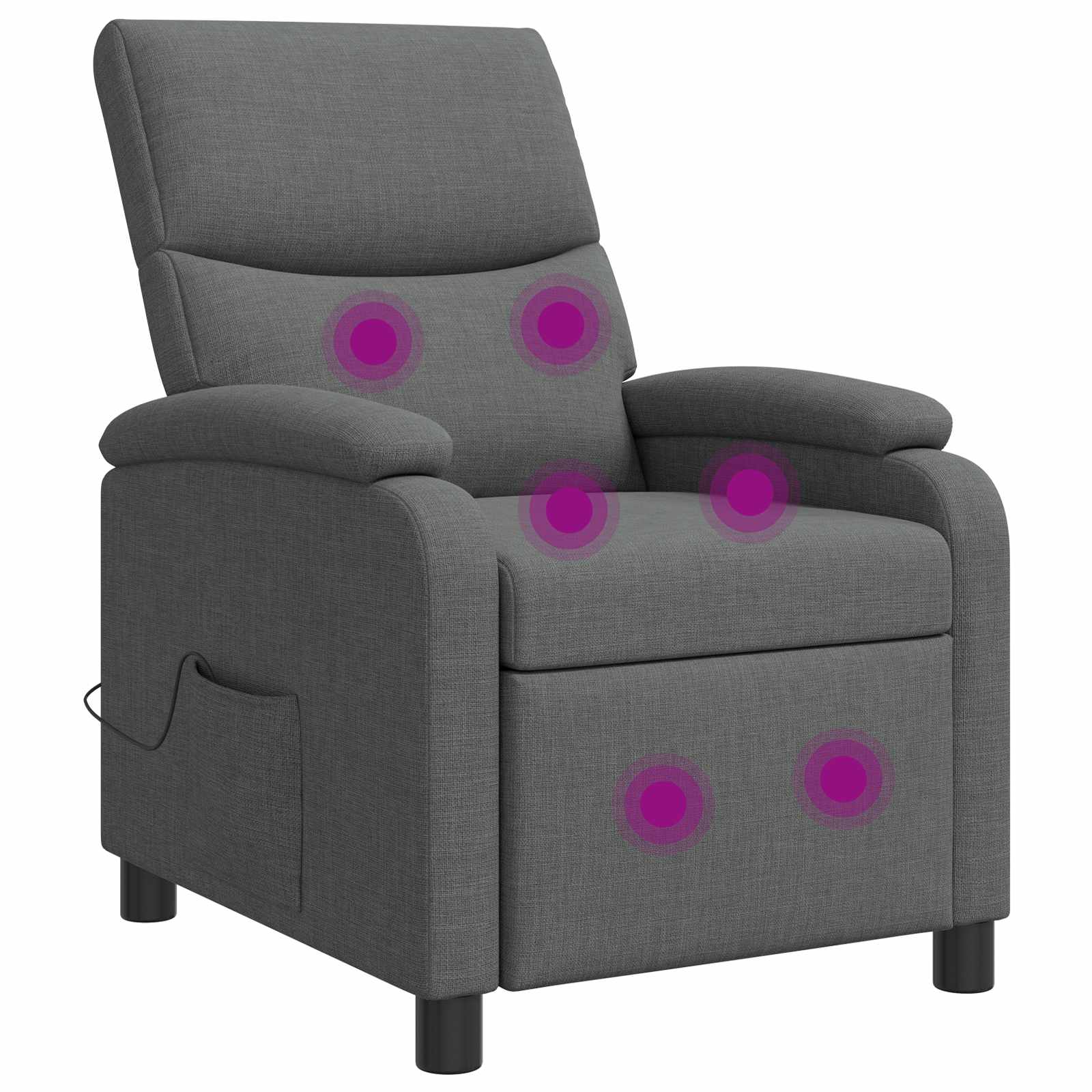 Massage Relaxsessel Dunkelgrau Stoff
