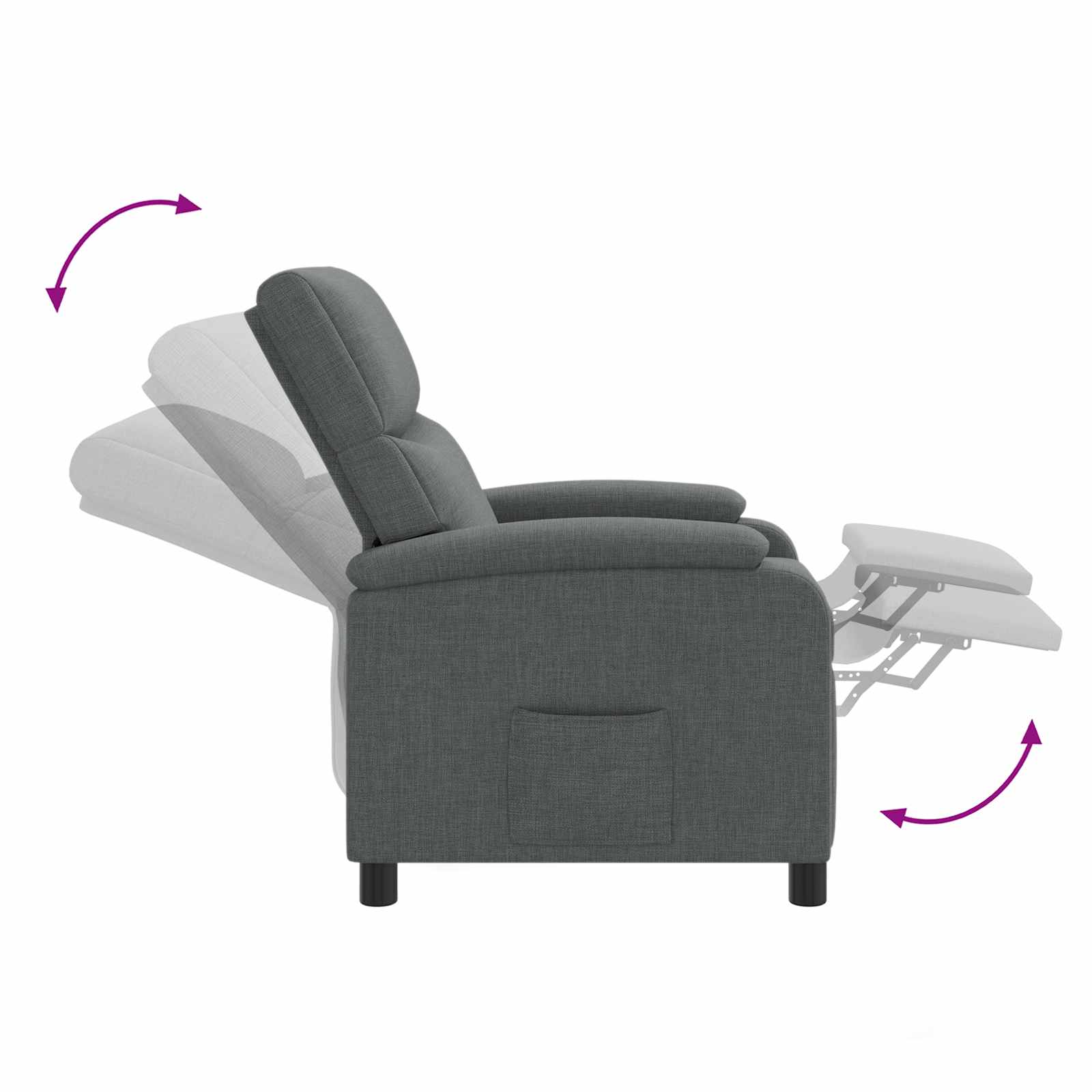Massage Relaxsessel Dunkelgrau Stoff