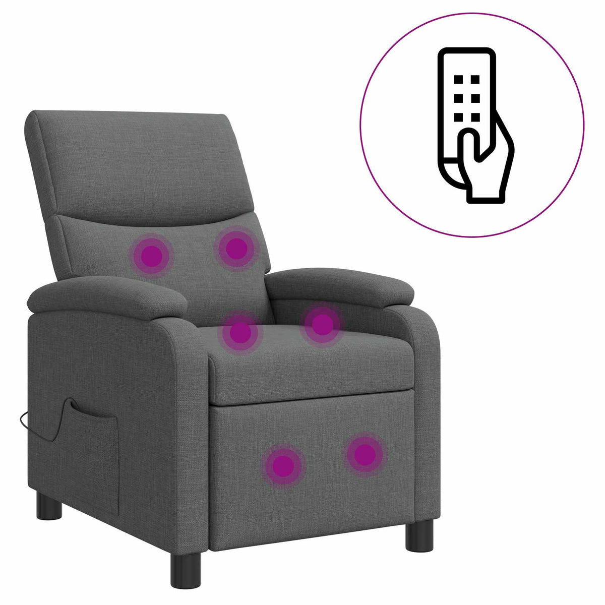 Massage Relaxsessel Dunkelgrau Stoff
