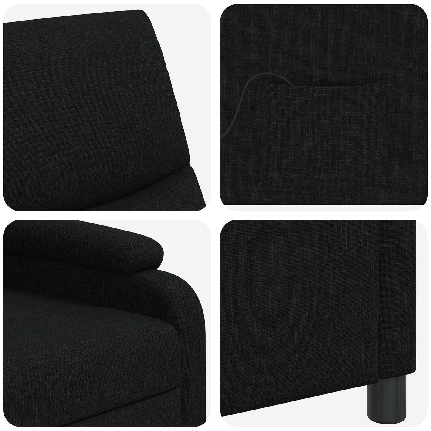 Massage Relaxsessel Schwarz Stoff
