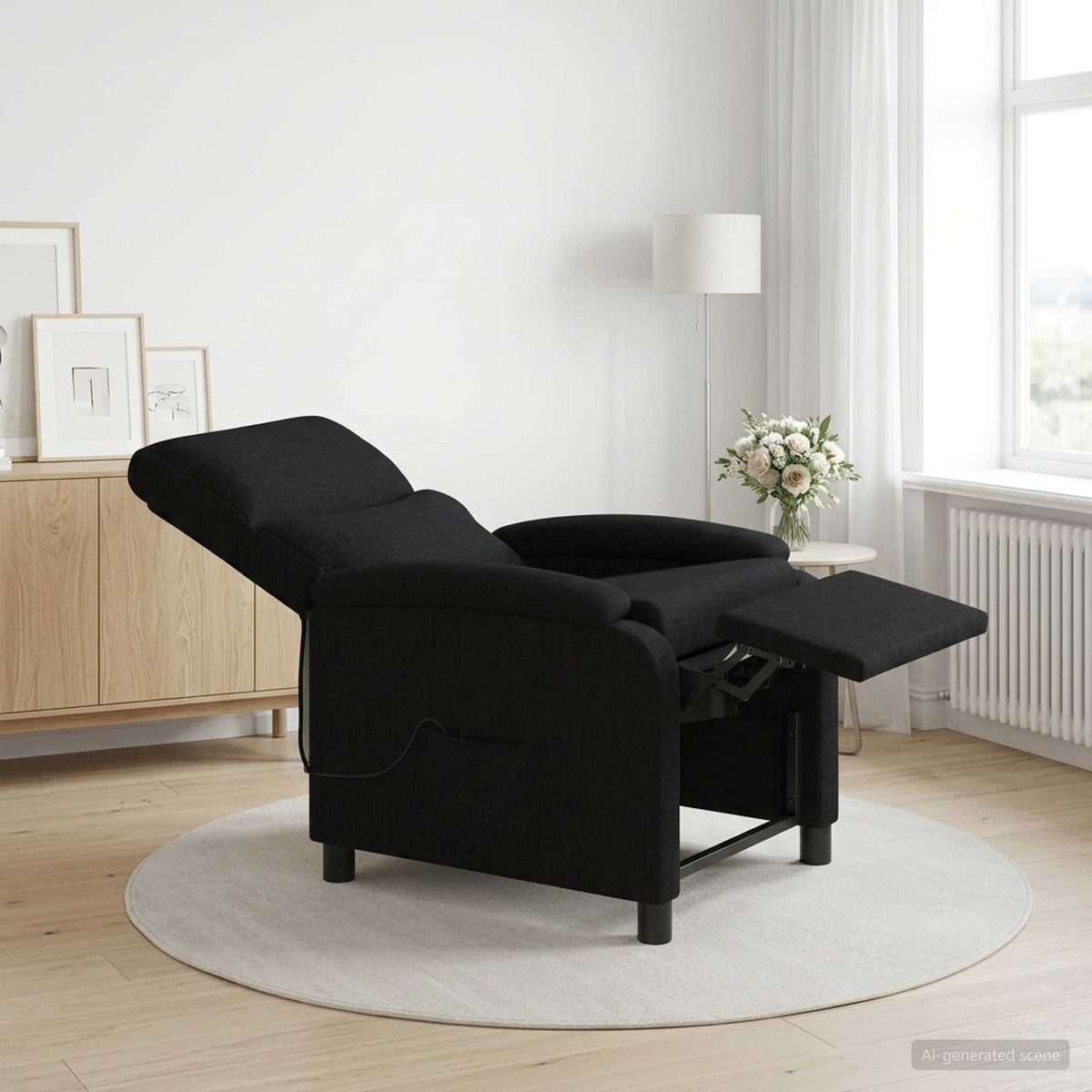 Massage Relaxsessel Schwarz Stoff