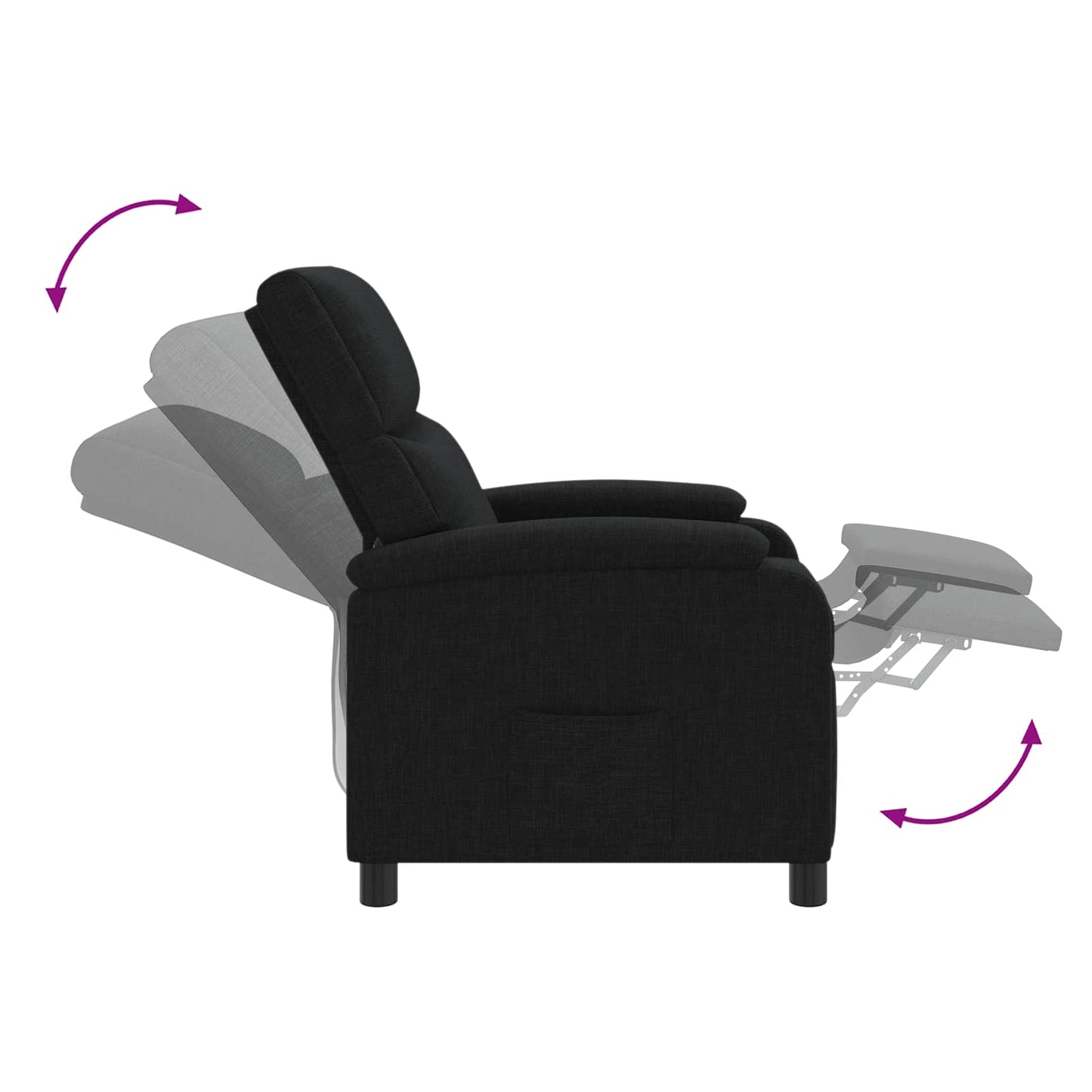 Massage Relaxsessel Schwarz Stoff