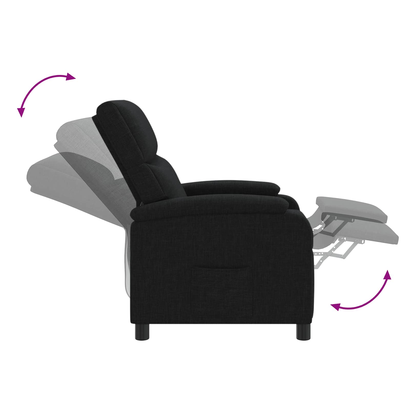 Massage Relaxsessel Schwarz Stoff