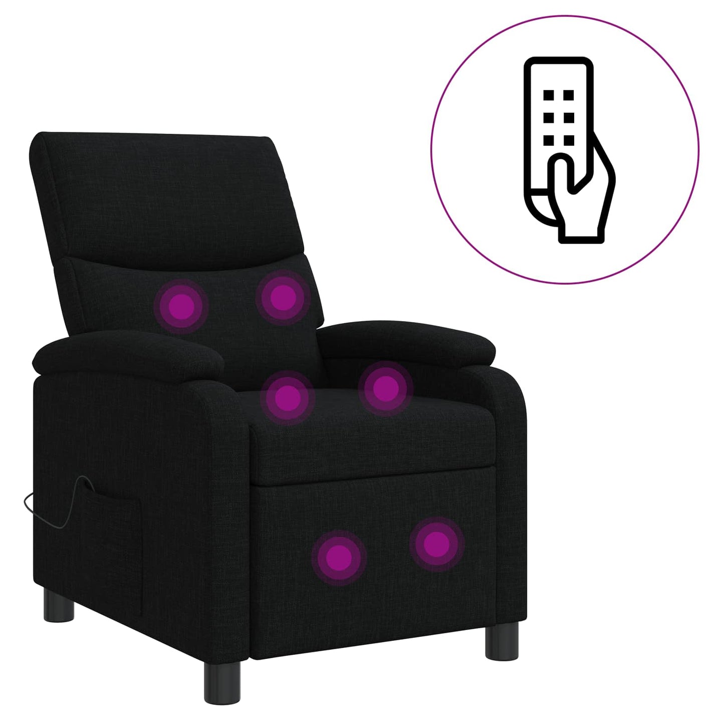 Massage Relaxsessel Schwarz Stoff