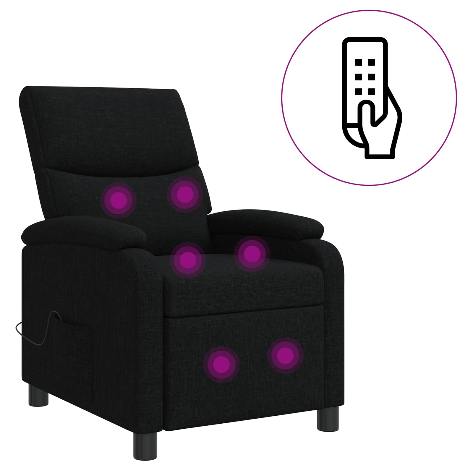 Massage Relaxsessel Schwarz Stoff