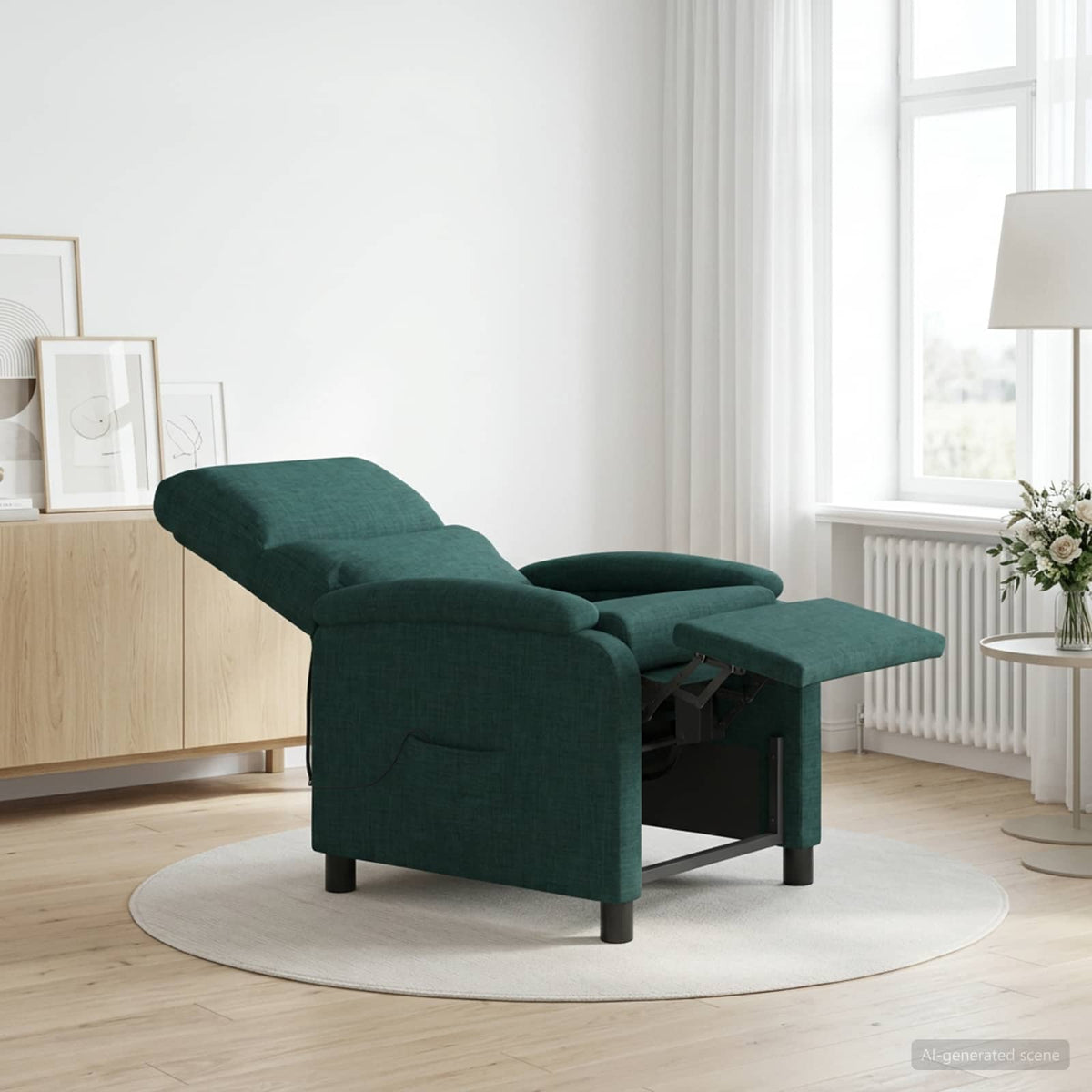 Massage Relaxsessel Dunkelgrün Stoff