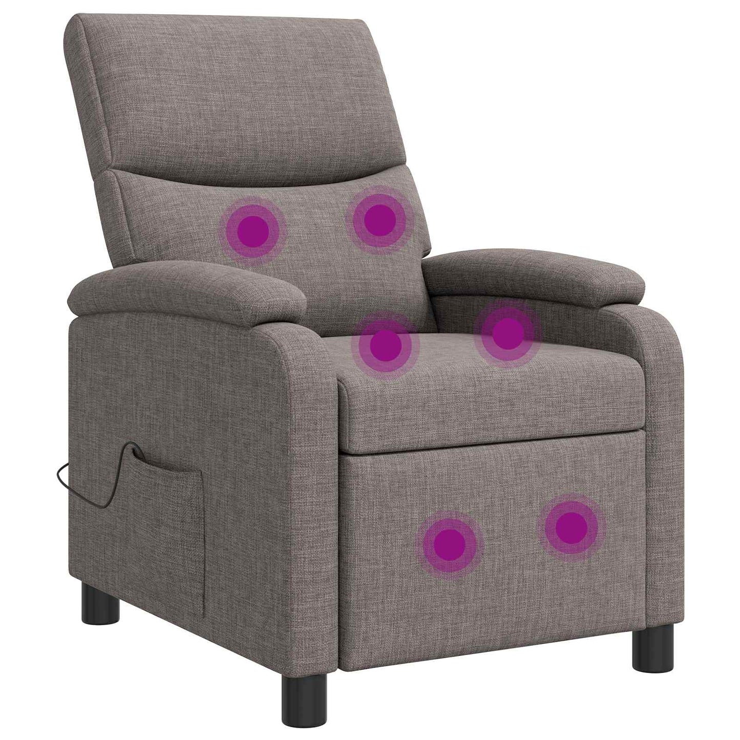 Massage Relaxsessel Taupe Stoff