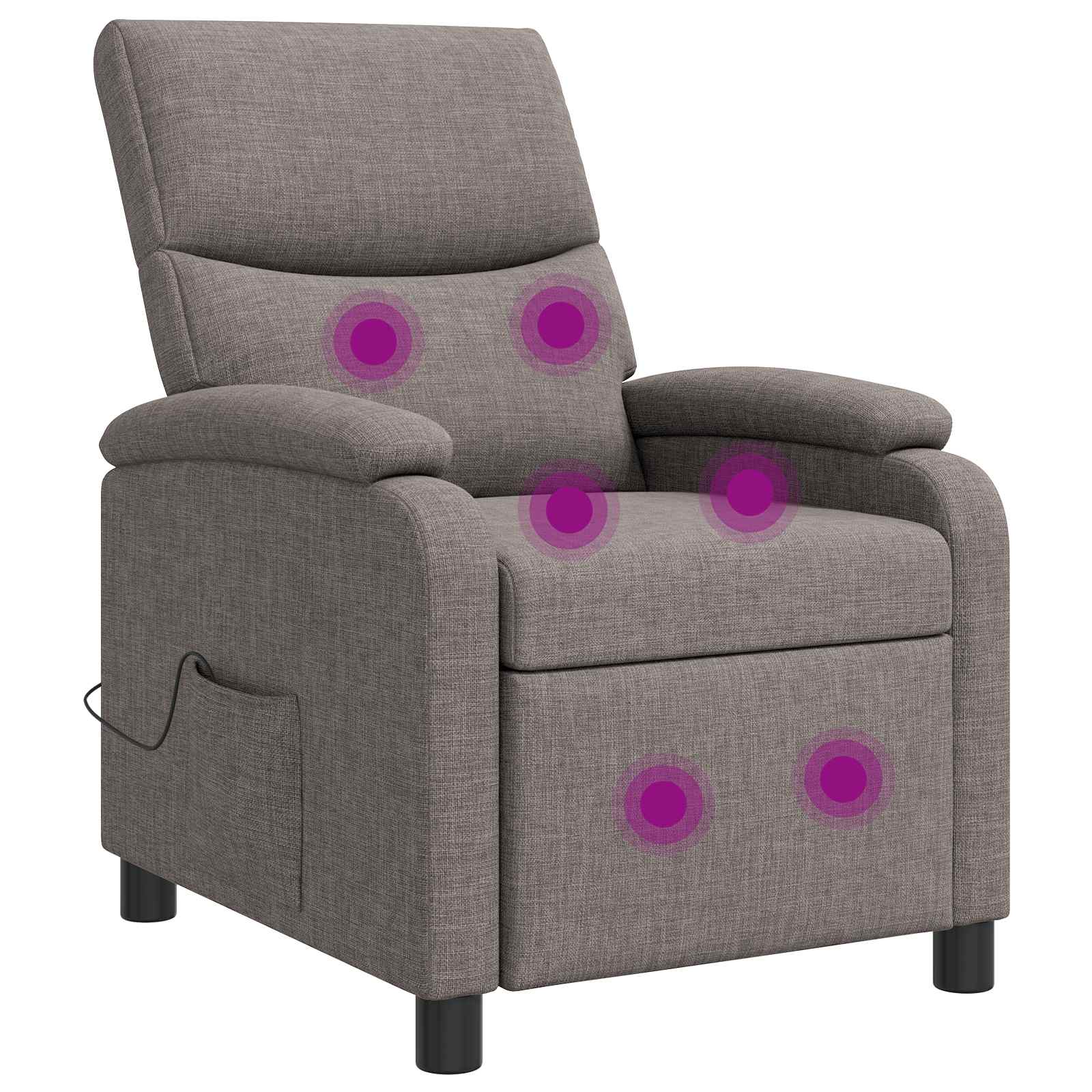 Massage Relaxsessel Taupe Stoff