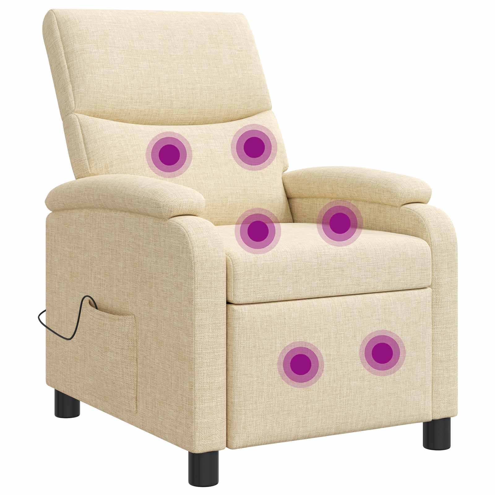 Massage Relaxsessel Creme Stoff