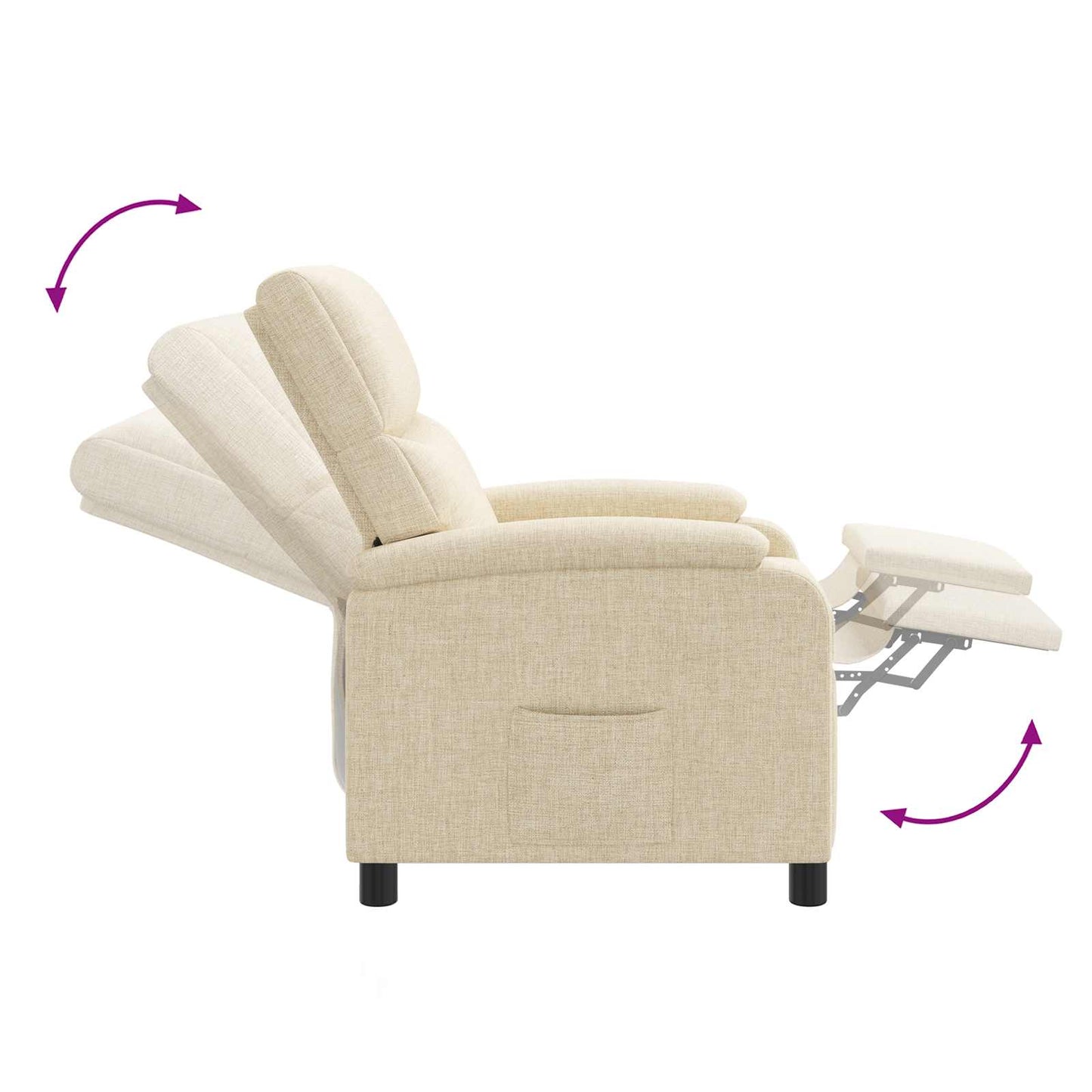 Massage Relaxsessel Creme Stoff