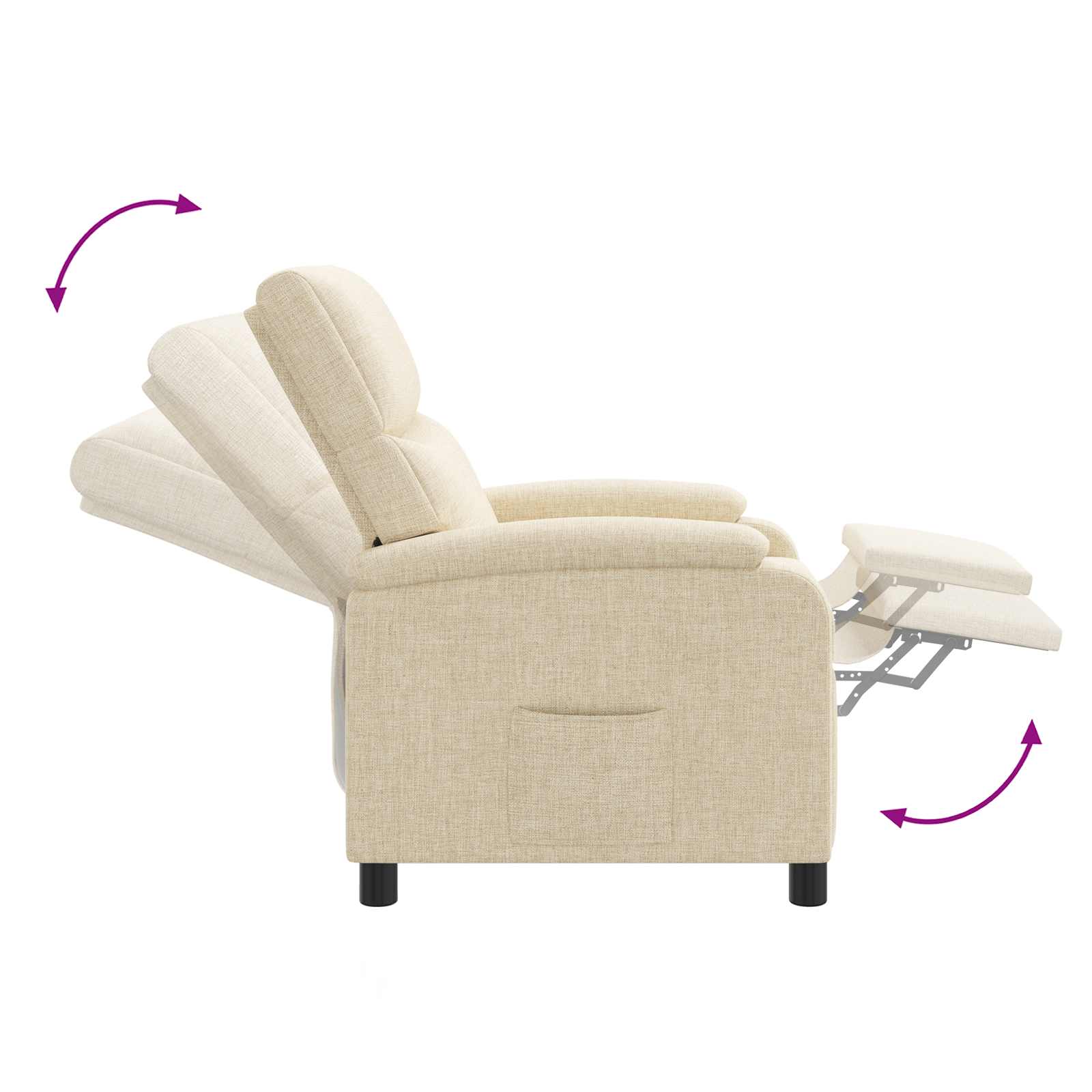 Massage Relaxsessel Creme Stoff