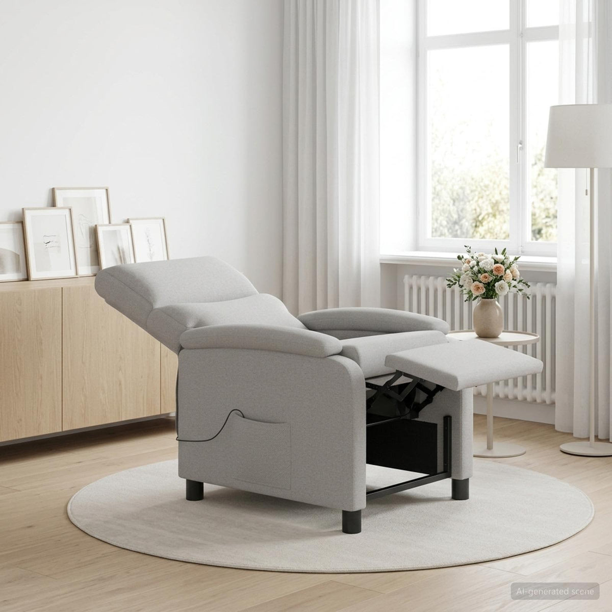Massage Relaxsessel Wolkengrau Stoff