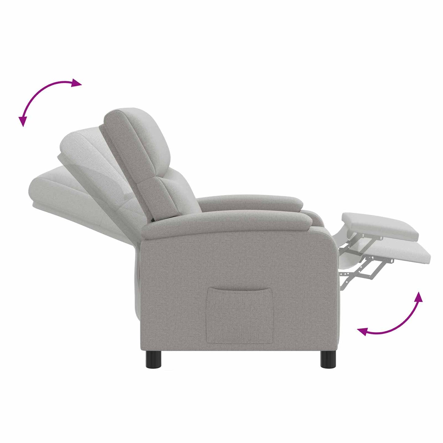 Massage Relaxsessel Wolkengrau Stoff