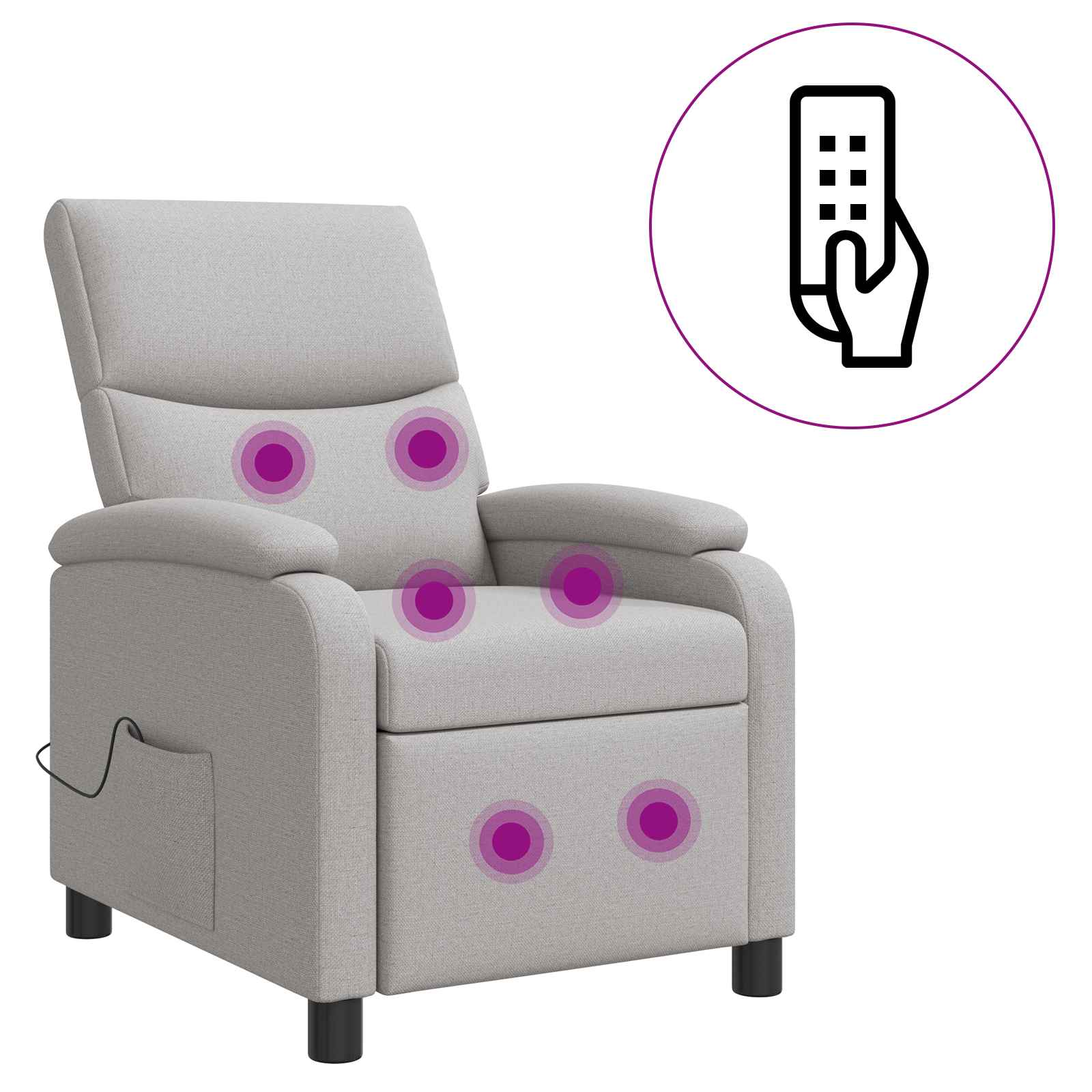 Massage Relaxsessel Wolkengrau Stoff