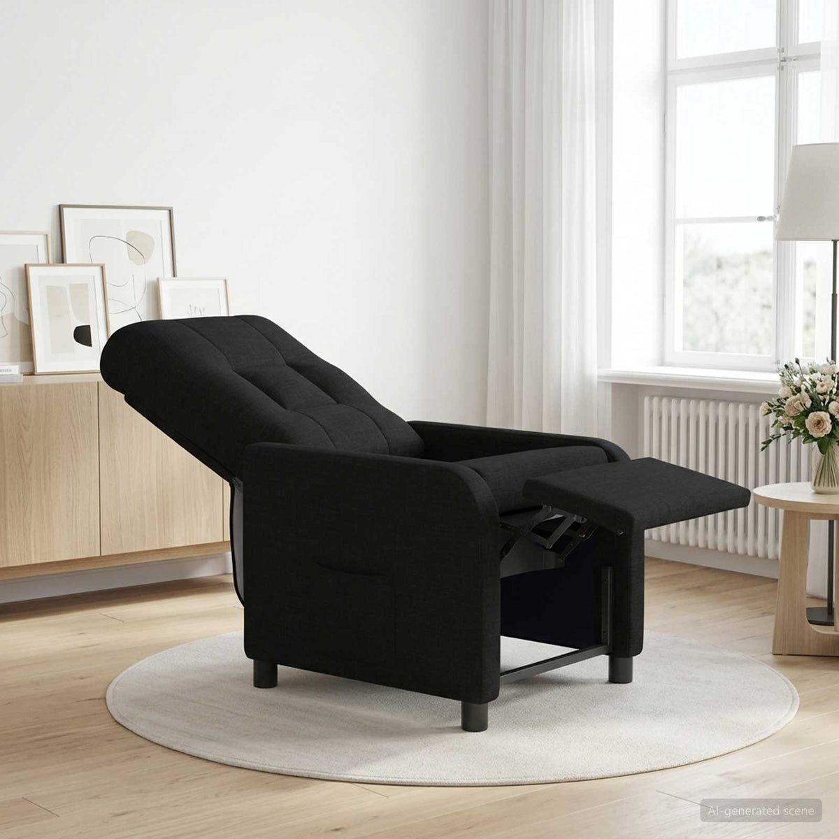 Liegesessel Schwarz Stoff