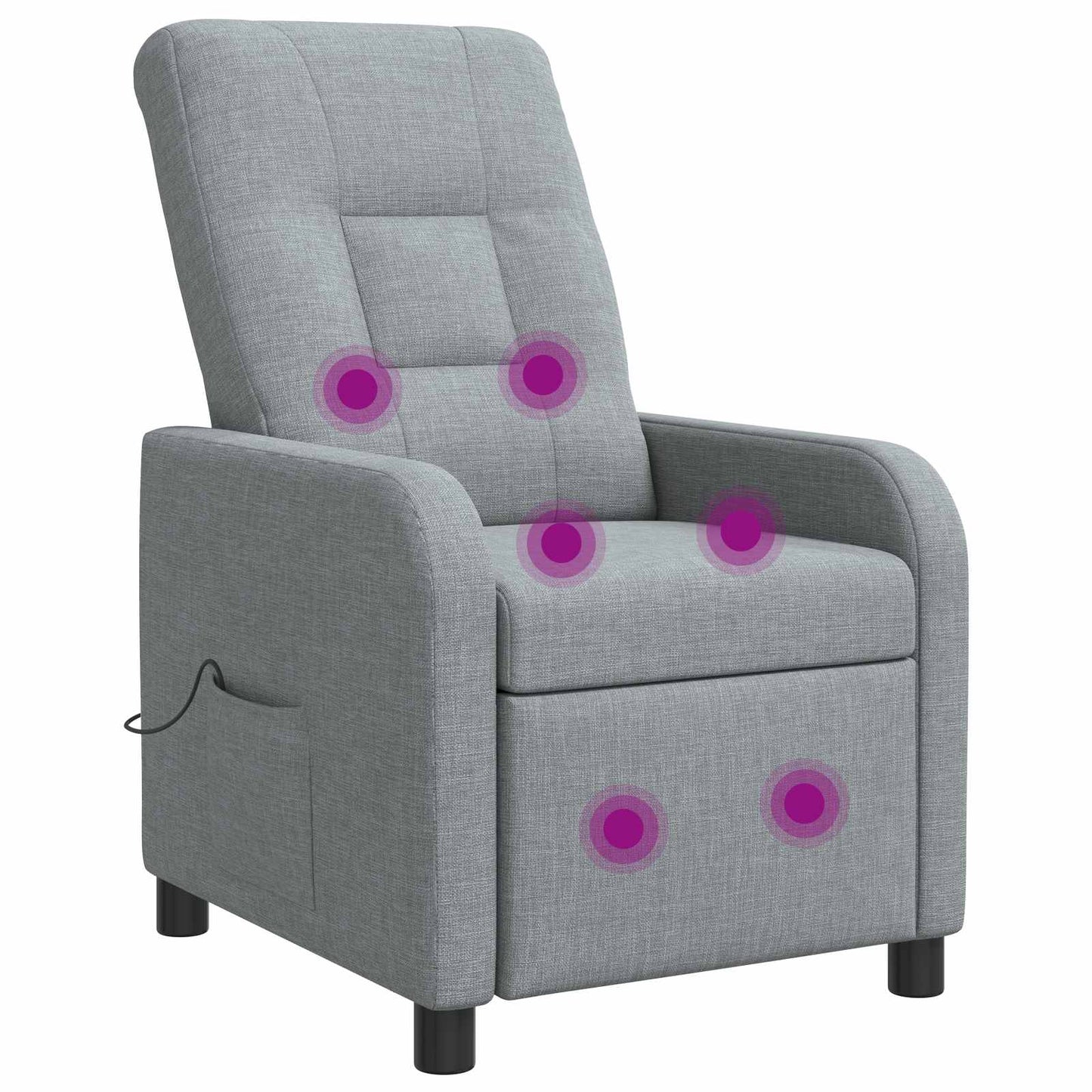 Massage Relaxsessel Hellgrau Stoff
