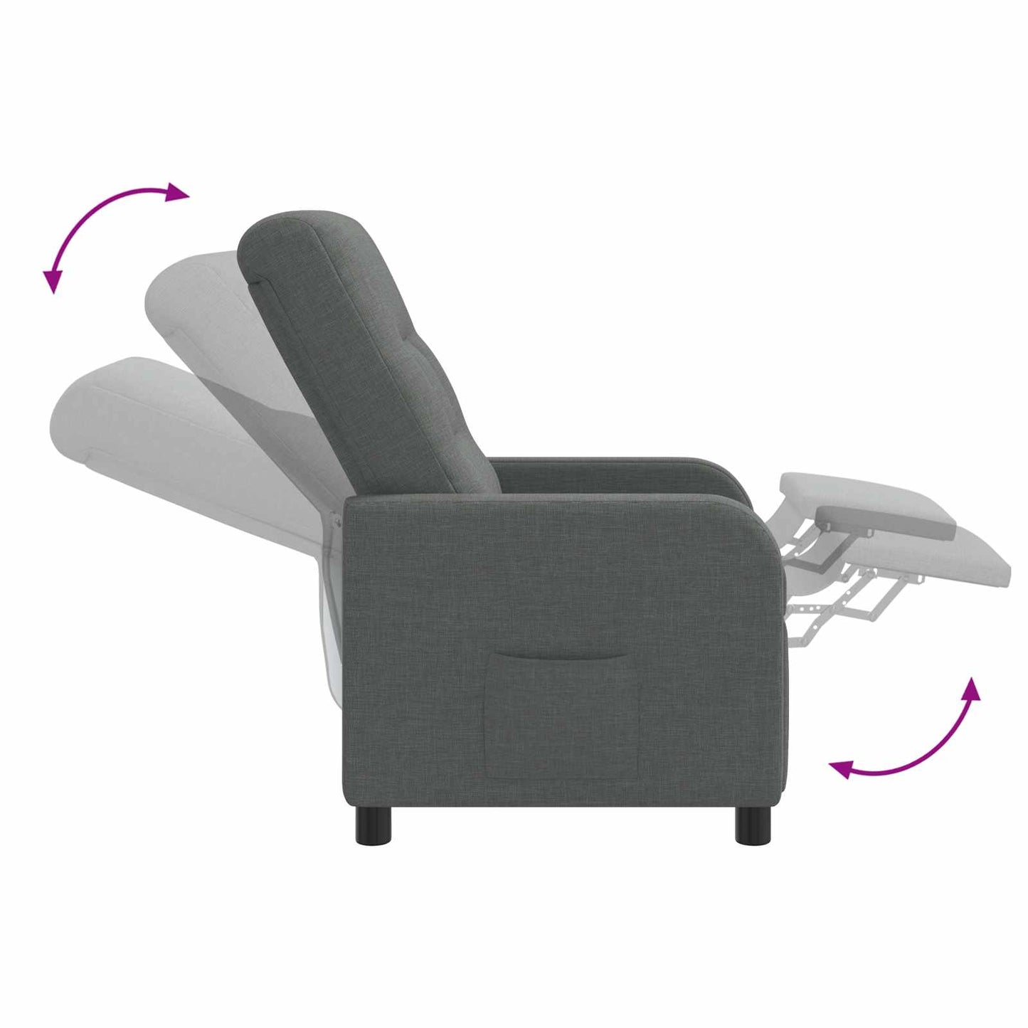 Massage Relaxsessel Dunkelgrau Stoff