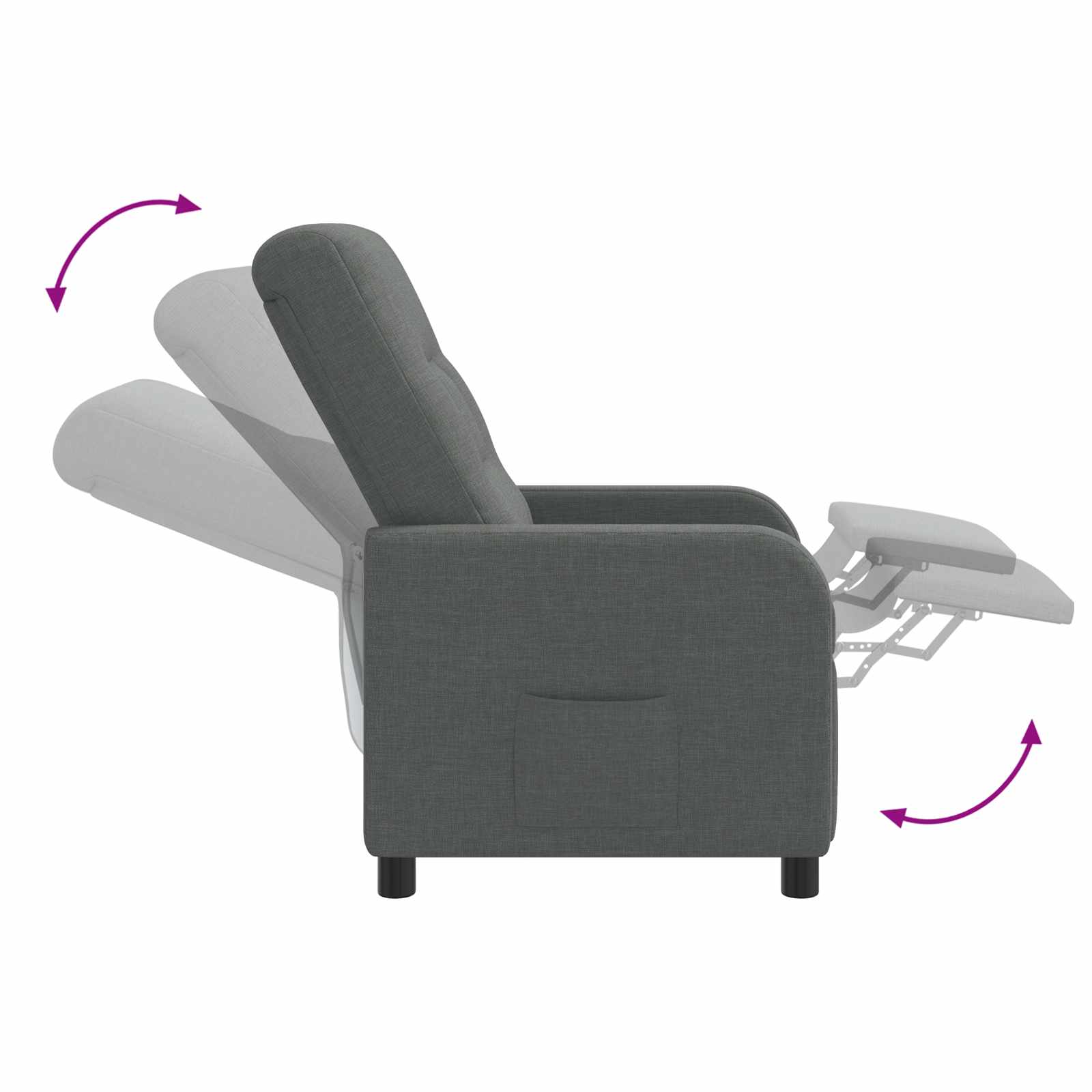 Massage Relaxsessel Dunkelgrau Stoff