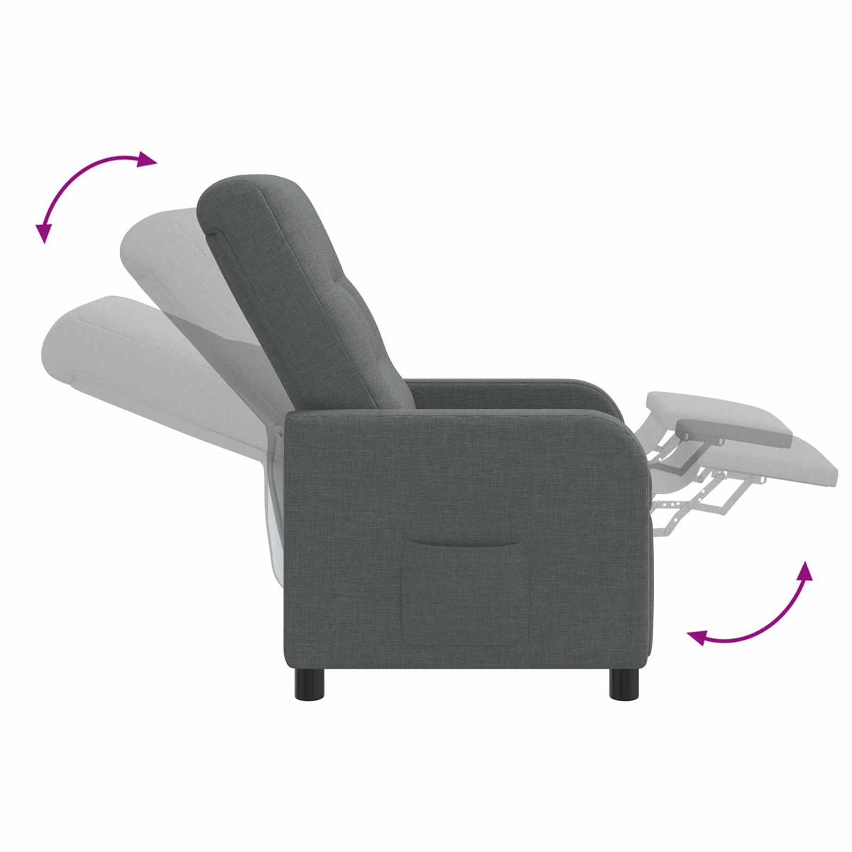 Massage Relaxsessel Dunkelgrau Stoff