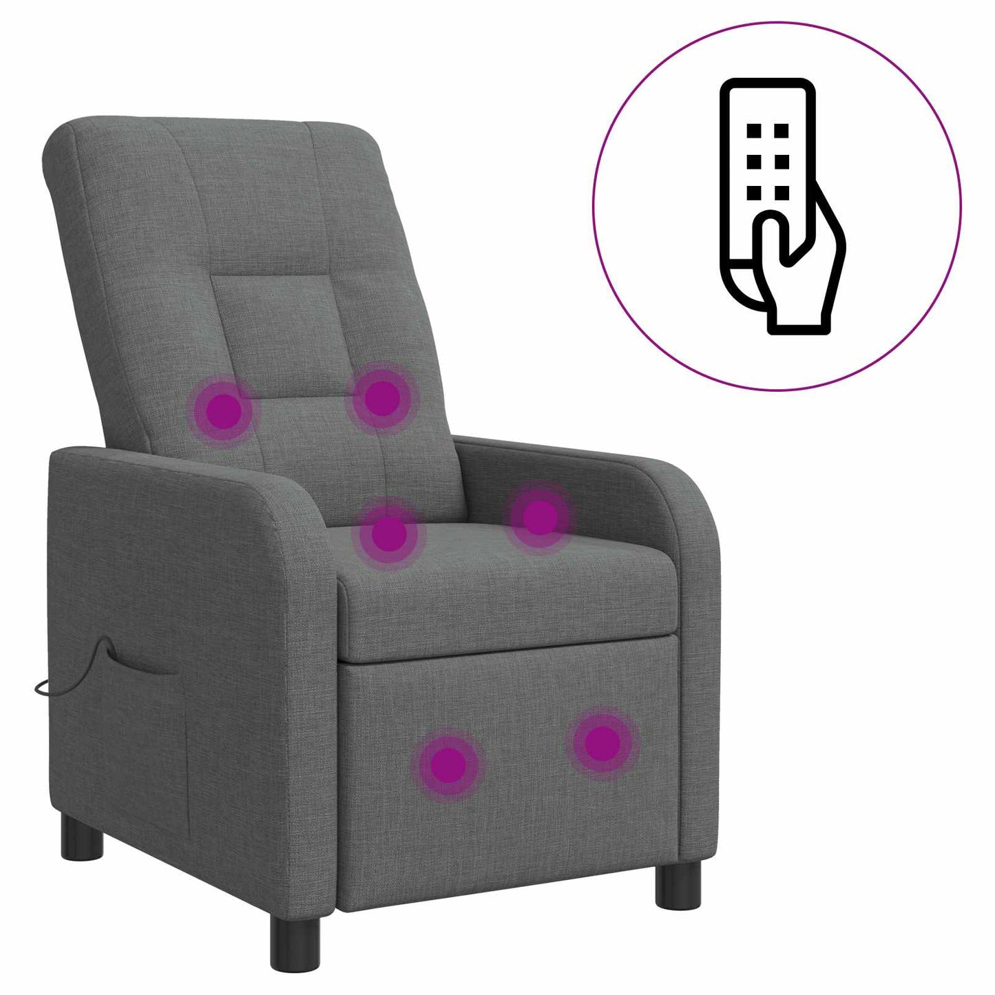 Massage Relaxsessel Dunkelgrau Stoff