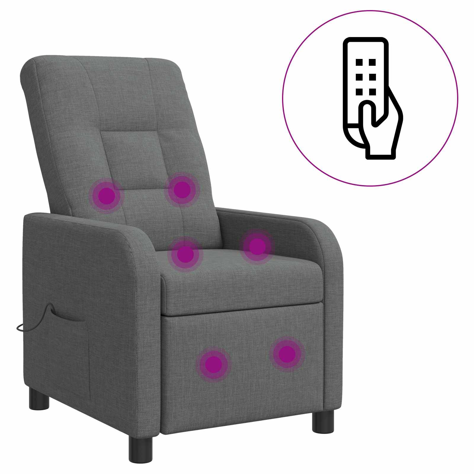 Massage Relaxsessel Dunkelgrau Stoff