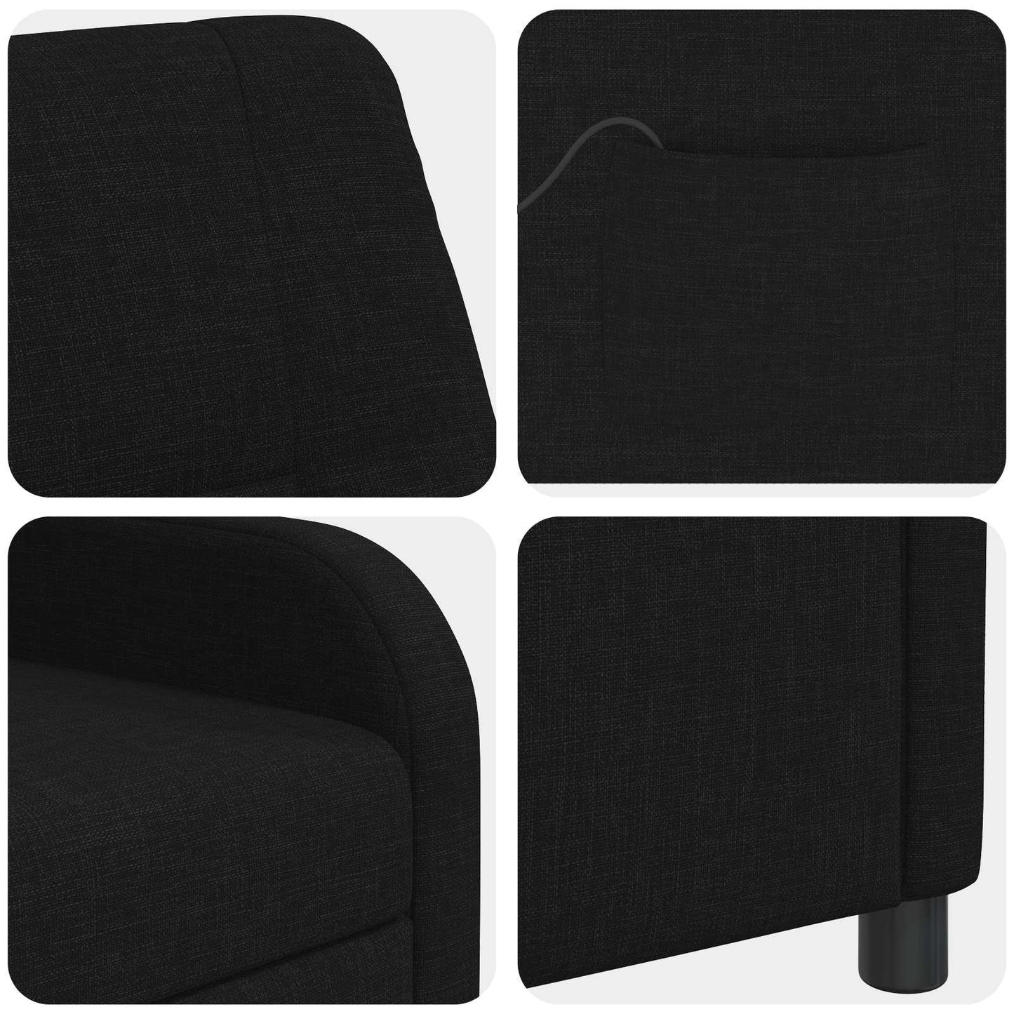 Massage Relaxsessel Schwarz Stoff