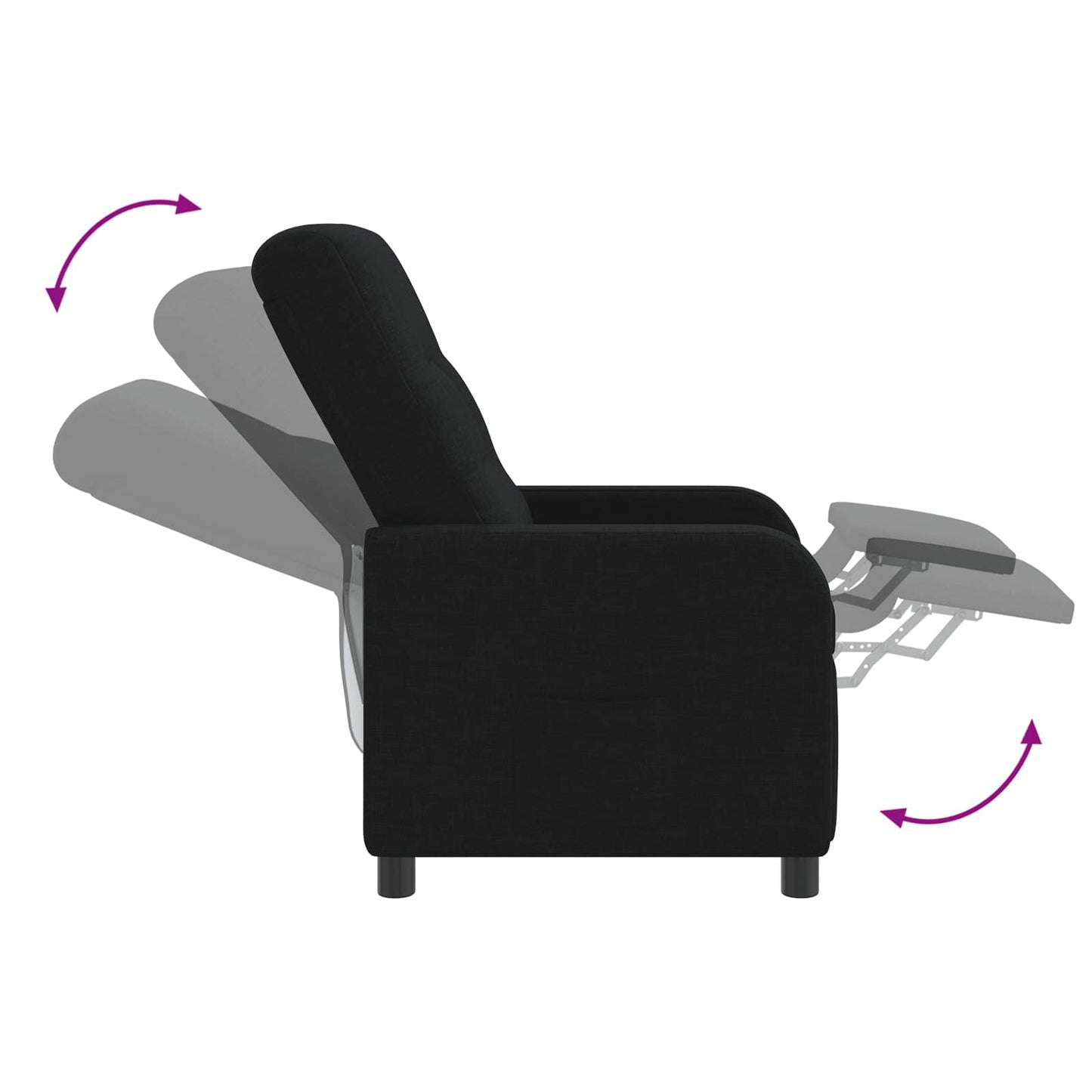 Massage Relaxsessel Schwarz Stoff