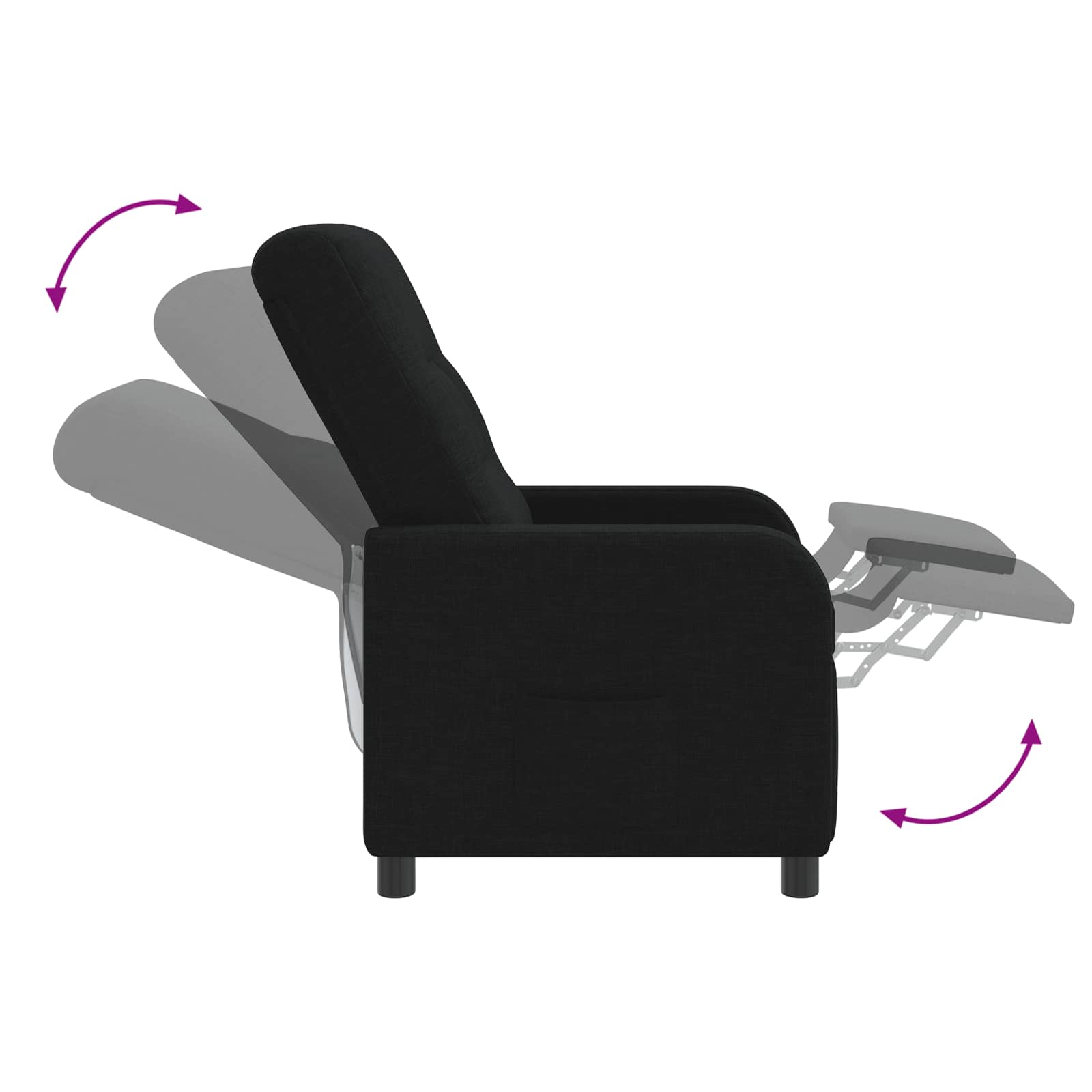 Massage Relaxsessel Schwarz Stoff
