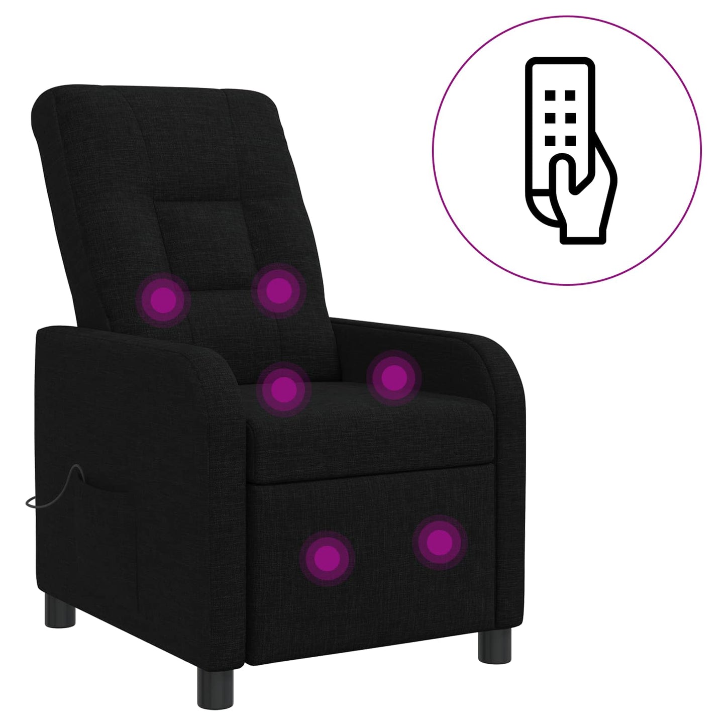 Massage Relaxsessel Schwarz Stoff