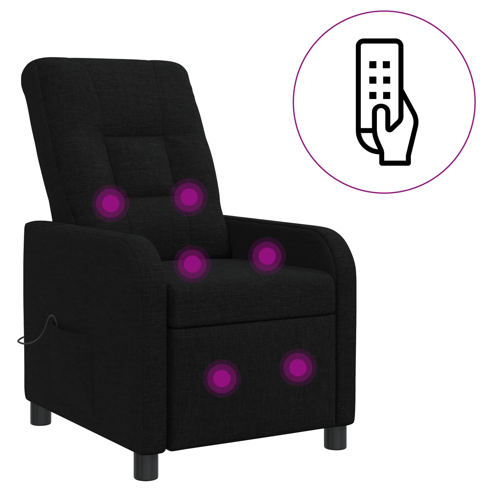 Massage Relaxsessel Schwarz Stoff