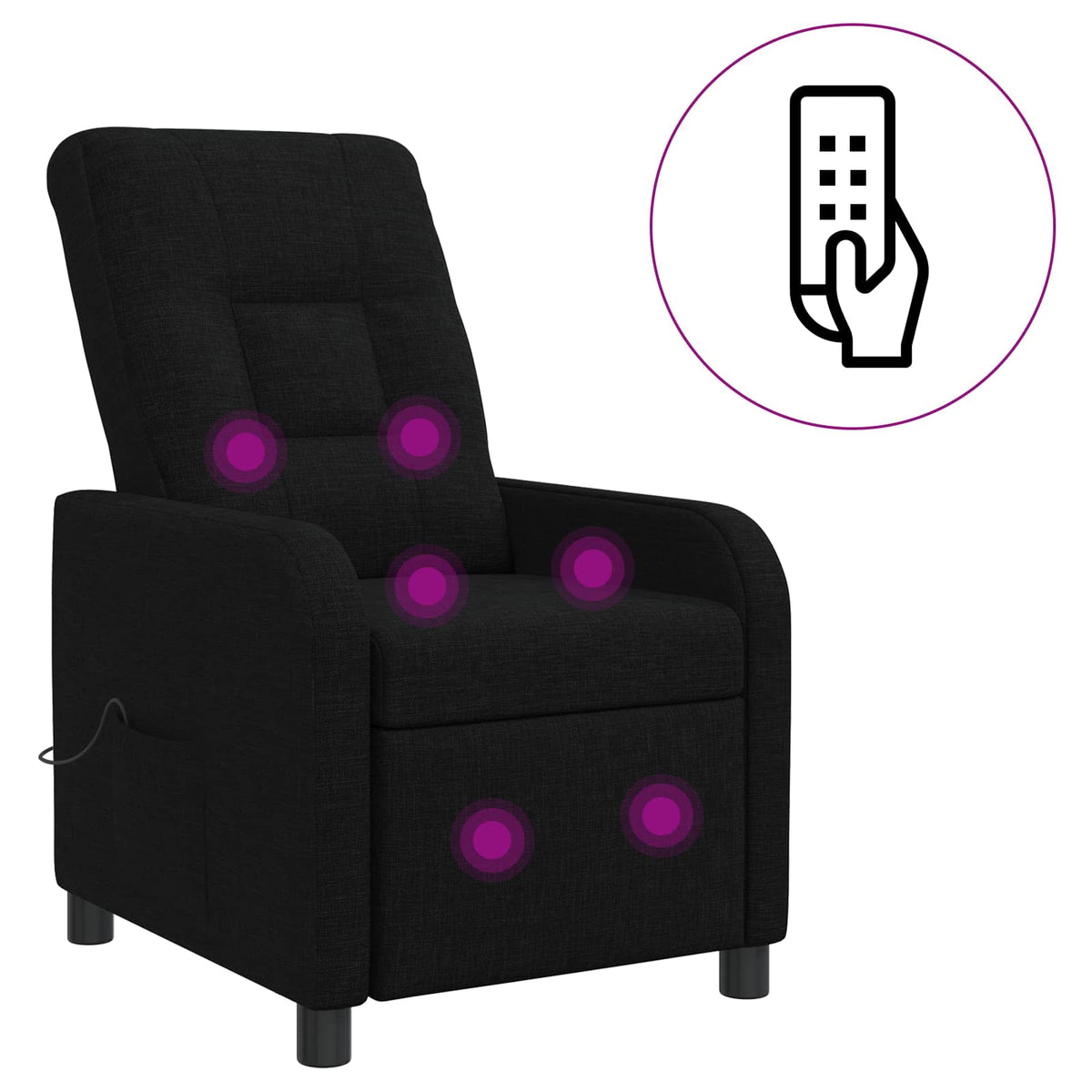 Massage Relaxsessel Schwarz Stoff