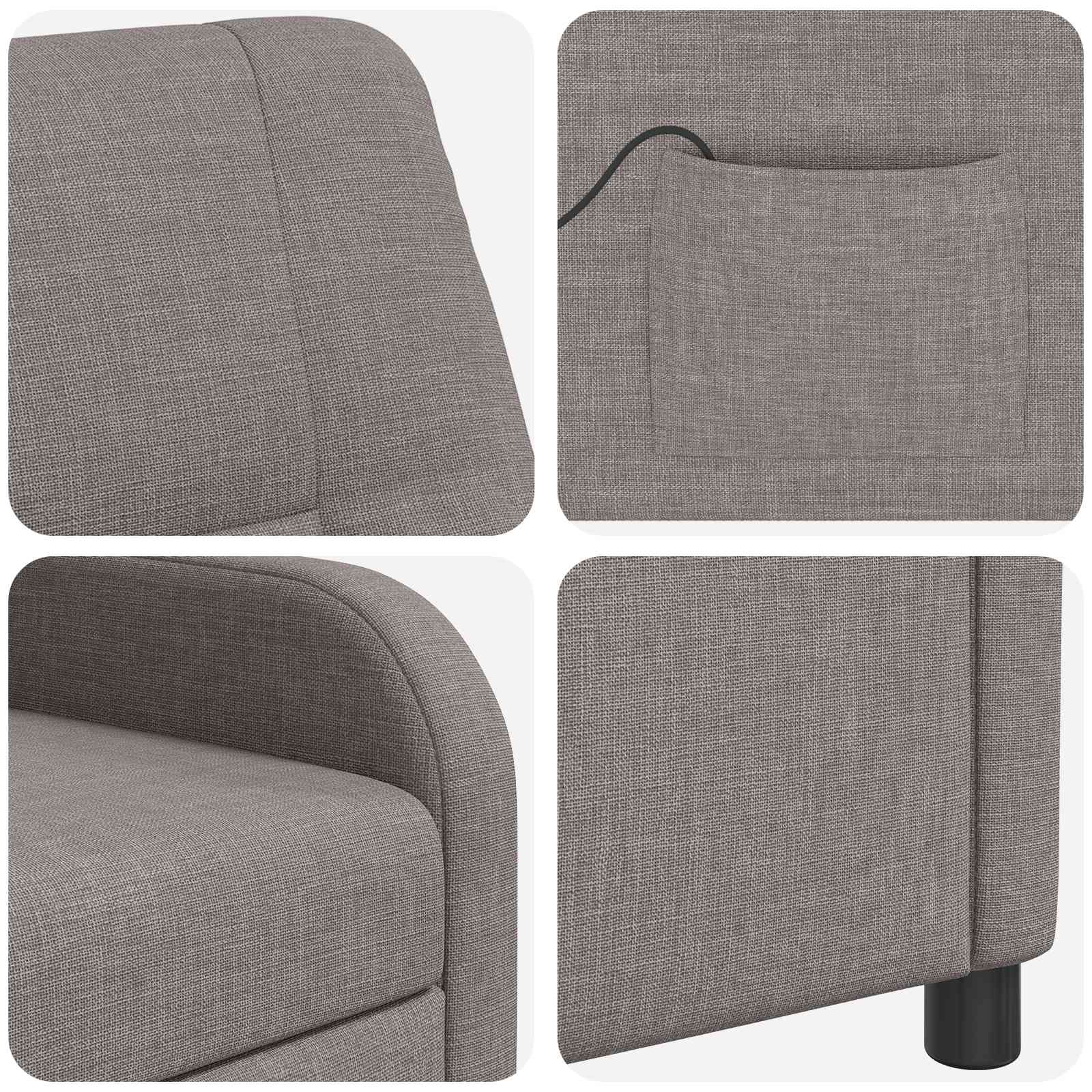 Massage Relaxsessel Taupe Stoff