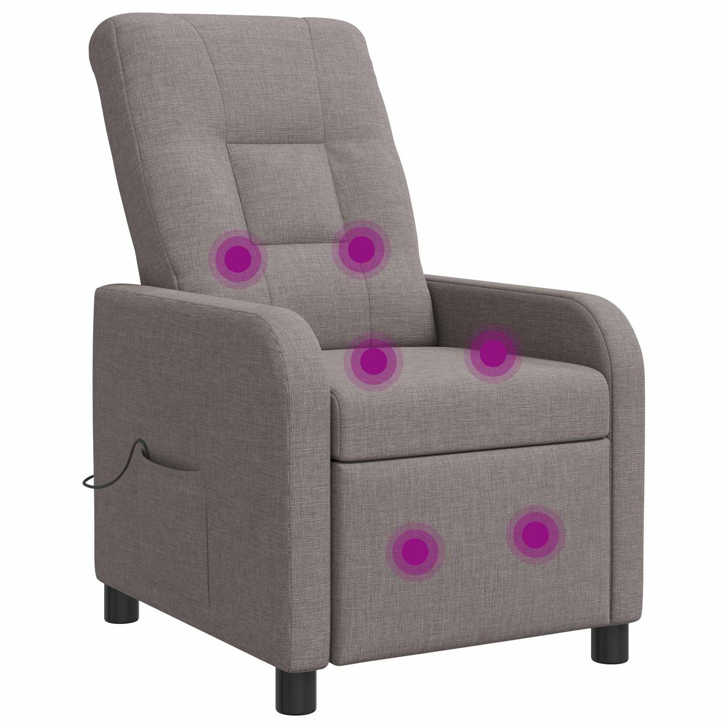 Massage Relaxsessel Taupe Stoff