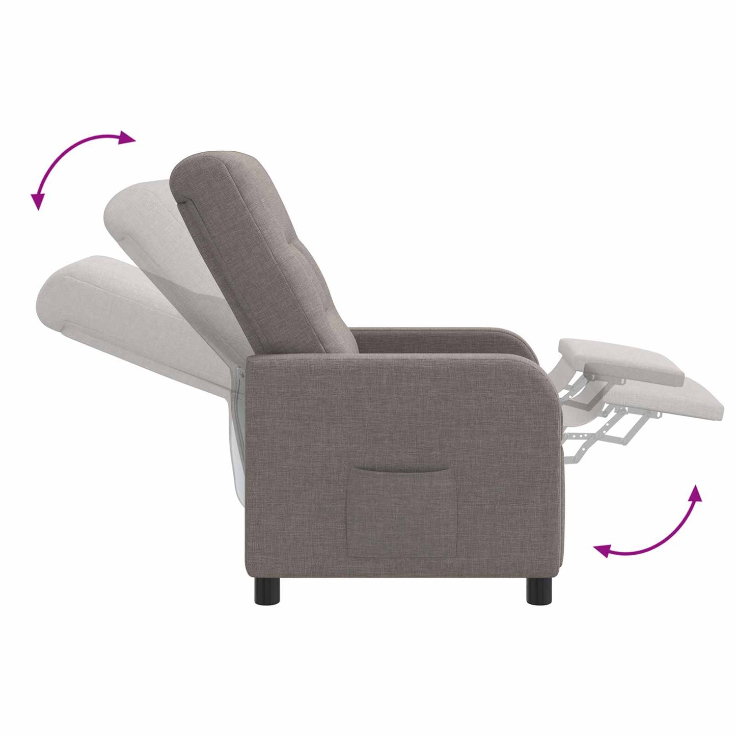 Massage Relaxsessel Taupe Stoff