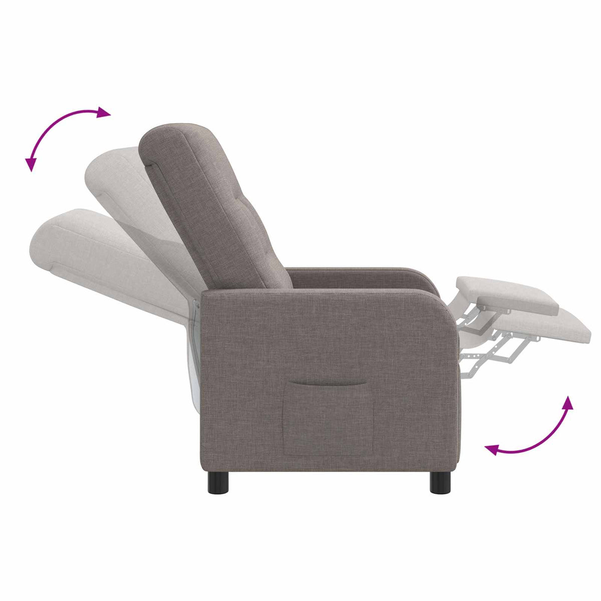 Massage Relaxsessel Taupe Stoff