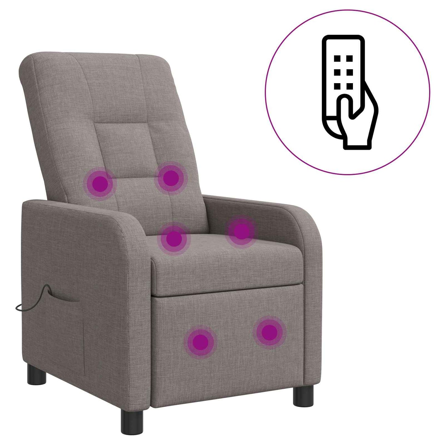 Massage Relaxsessel Taupe Stoff